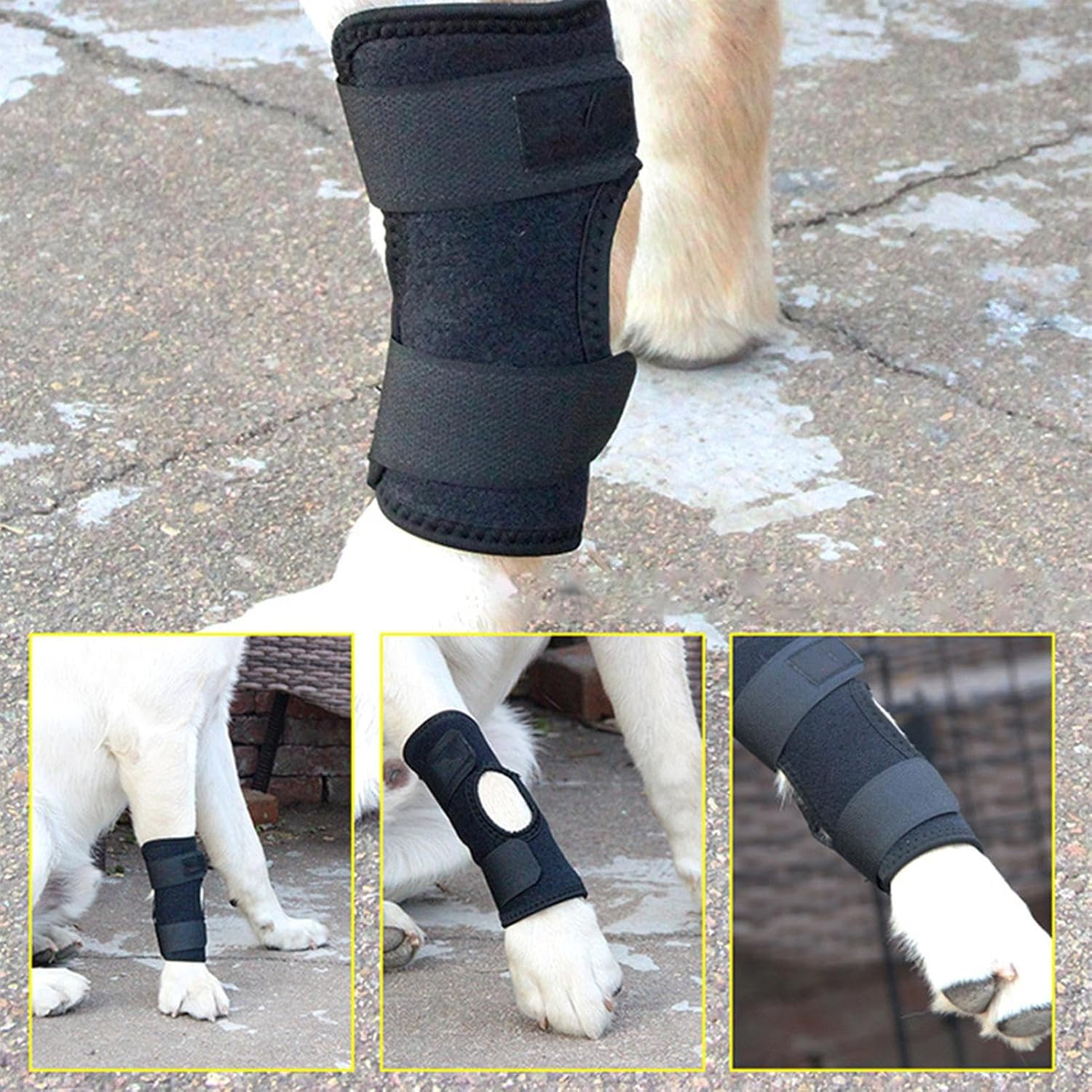 Leg Braces for Dogs - Soft Fabric Leg Wrap, Pet Knee Brace | Medium Fit Sleeve with anti Lick Design Feature, Canine Leg Support for Recovery Walking Stability and Muscle Relief image number 2