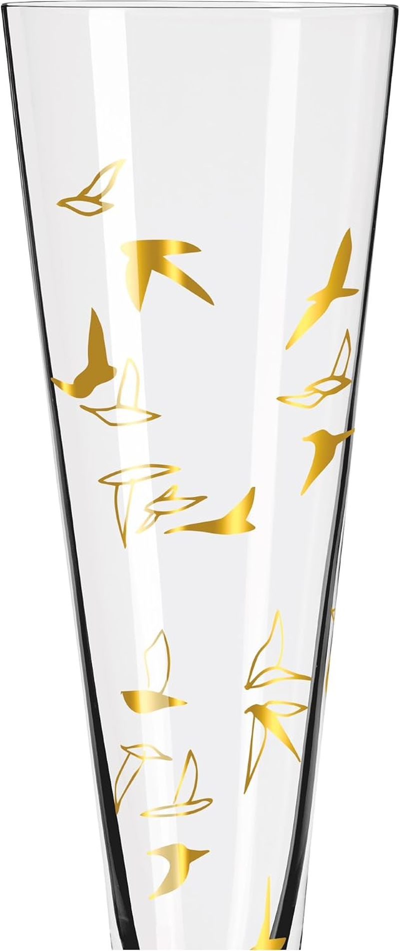 RITZENHOFF Goldnacht Duett 6261001 Champagne Glass 200 Ml Set of 2 with Real Gold Made in Germany image number 1