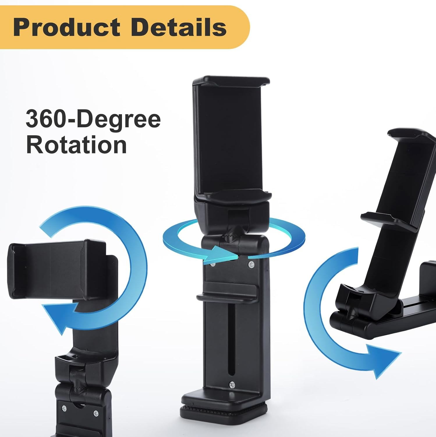 2 Pack Airplane Phone Holder,Adjustable 360 Degree Rotation,Travel Accessories for Cruise Car Mount Cell Stand Air Plane Table Seat Desk Vacation Size Golf Cart Universal Hands Free image number 1