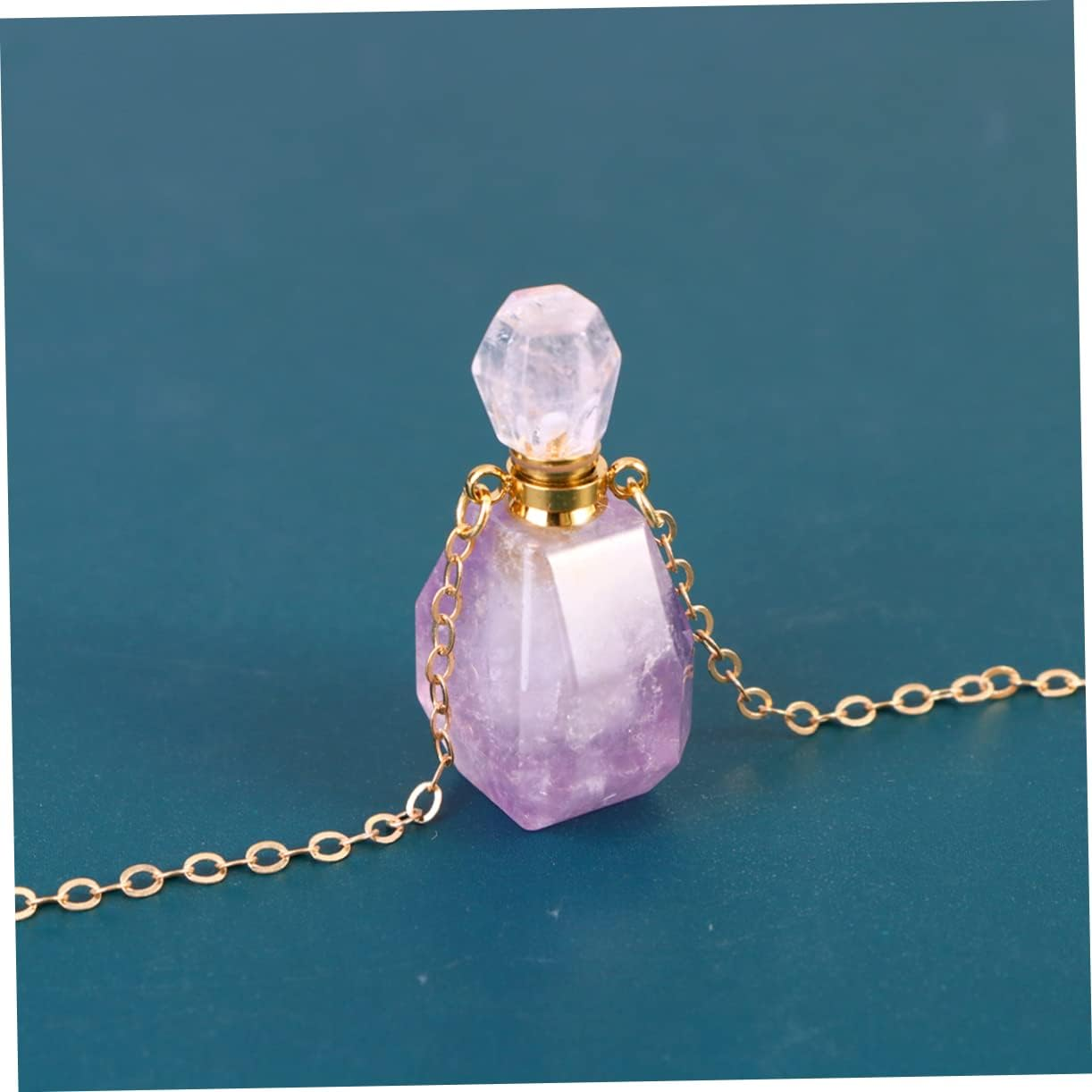 STOBAZA Crystal Pendant Decor Perfume Bottle Necklace Jewelry Perfume Bottle Hanging Necklace Pendant Aromatherapy Accessory image number 2