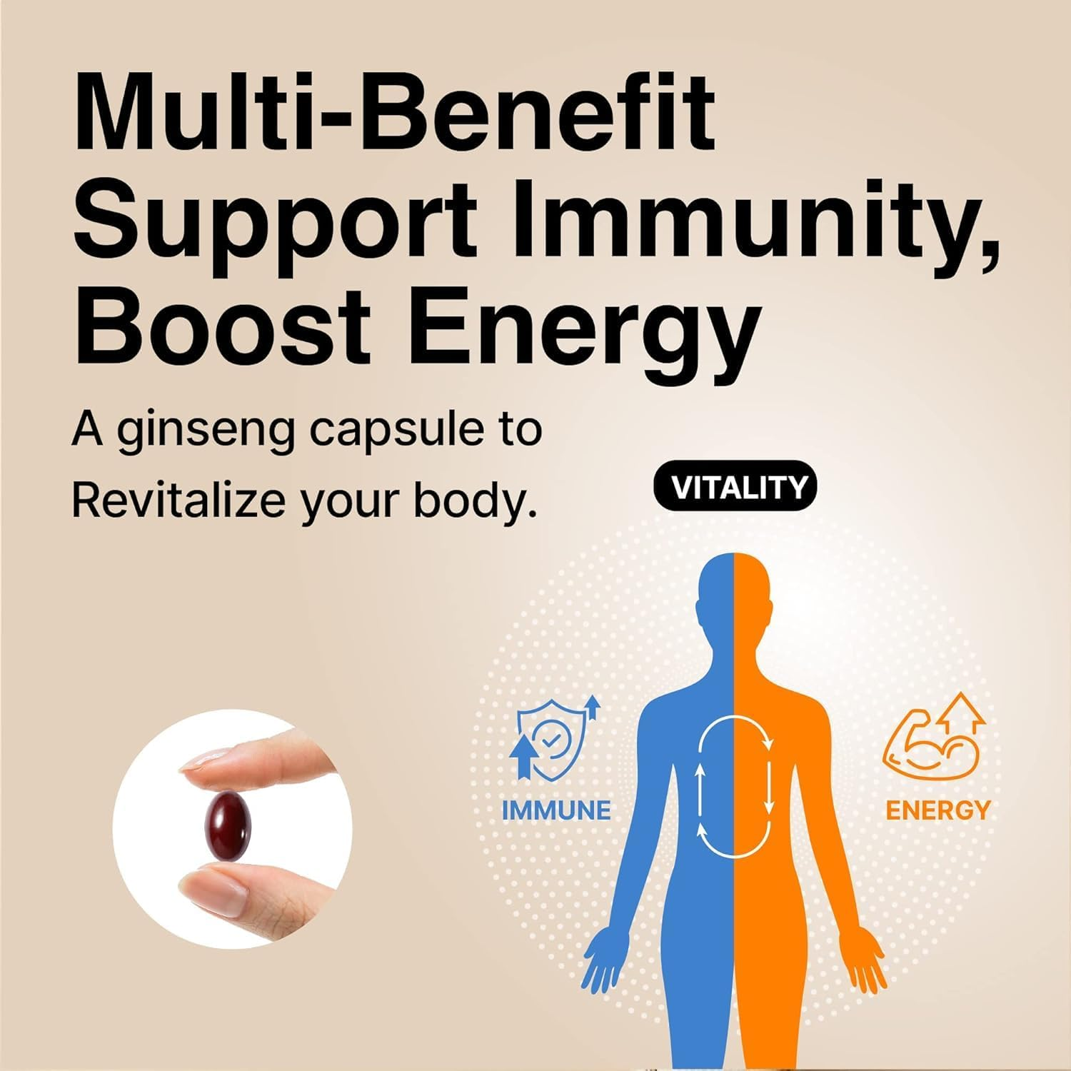 Cheongkwanjang Korean Red Ginseng Extract Capsules plus | All-In-1 Panax Ginseng Supplement | Improve Blood Flow, Enhances Immune Function, Antioxidant Support | 30 Capsules image number 3