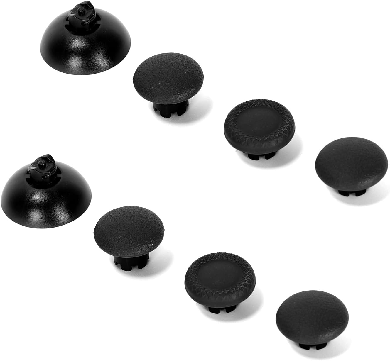 Ruimou 8Pcs Black Silicone Anti-Slip Game Controller Thumb Grip Cap and Base Compatible with Ps4/Compatible with Ps5/Compatible with Xbox X Series Etc
