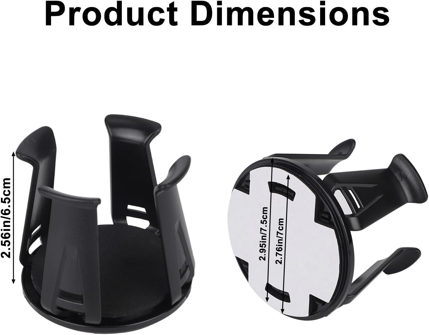 2Pcs Car Cup Holders Insert, Self-Adhesive Automotive Cupholder Wiggle Free Design Easy to Use Automotive Interior Accessories for Fixing Water Cups and Drinks (Black) image number 5