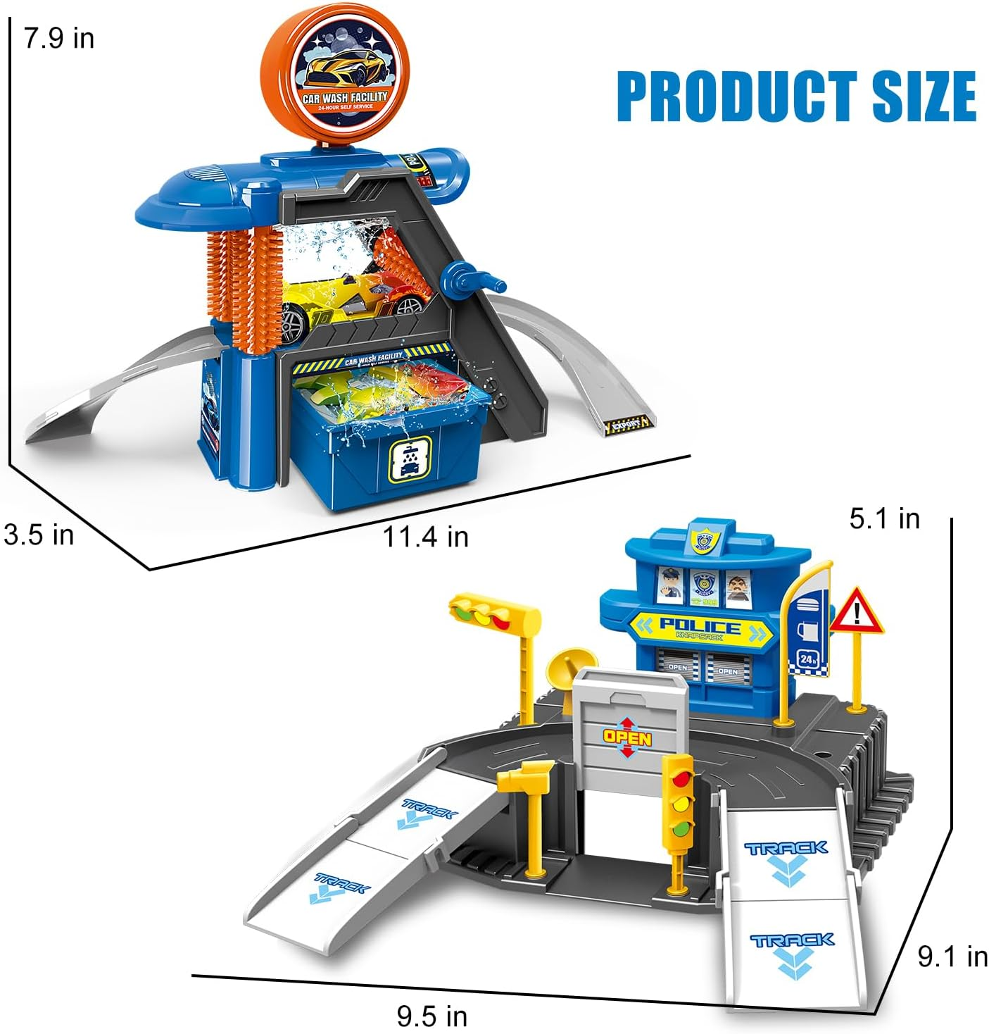Fistone Parking & Car Wash Toy Playset, with Cars Color Changers Car Wash Toys for Kids image number 2