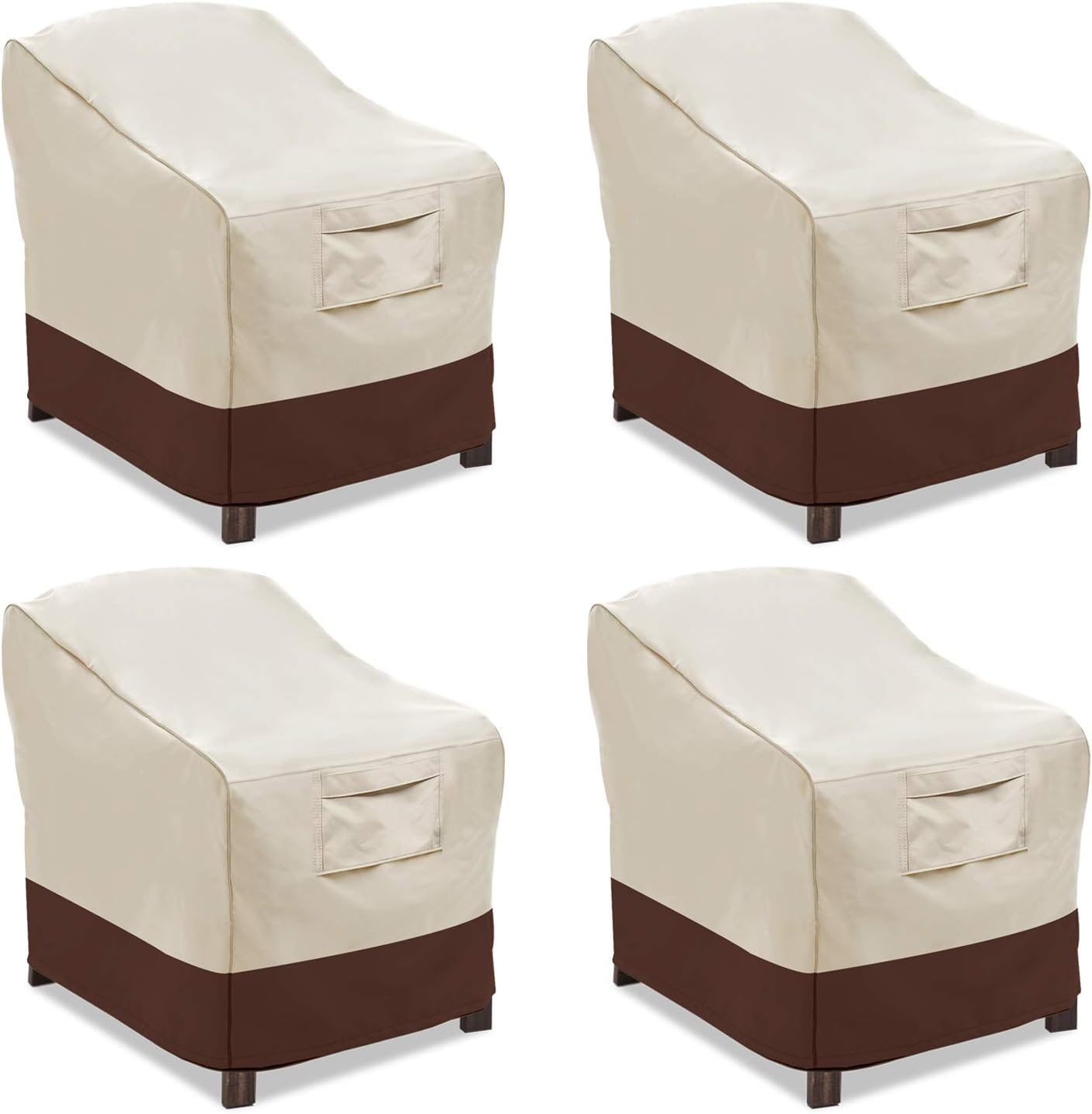 Vailge Patio Chair Covers, Lounge Deep Seat Cover, Heavy Duty and Waterproof Outdoor Lawn Patio Furniture Covers ( 2 Pack - Large, Beige & Brown) .