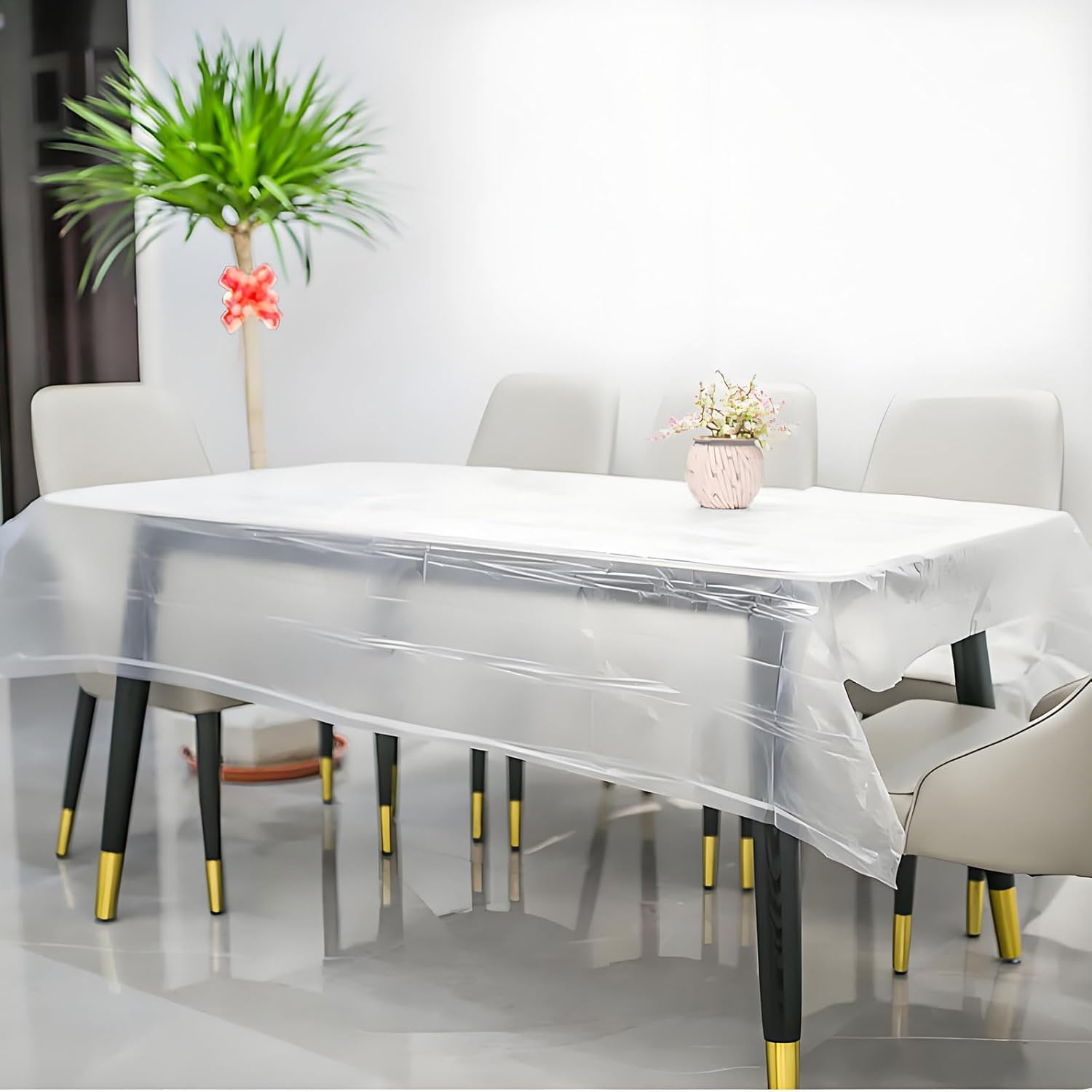 RUIFEN Disposable Furniture Dust Cover, 8.5Ft X 8.5Ft Plastic Film, 20 Sheets per Pack, for Home Decor, Sofa Bed Mattress Protector, Waterproof Transparent Dust Cover image number 1