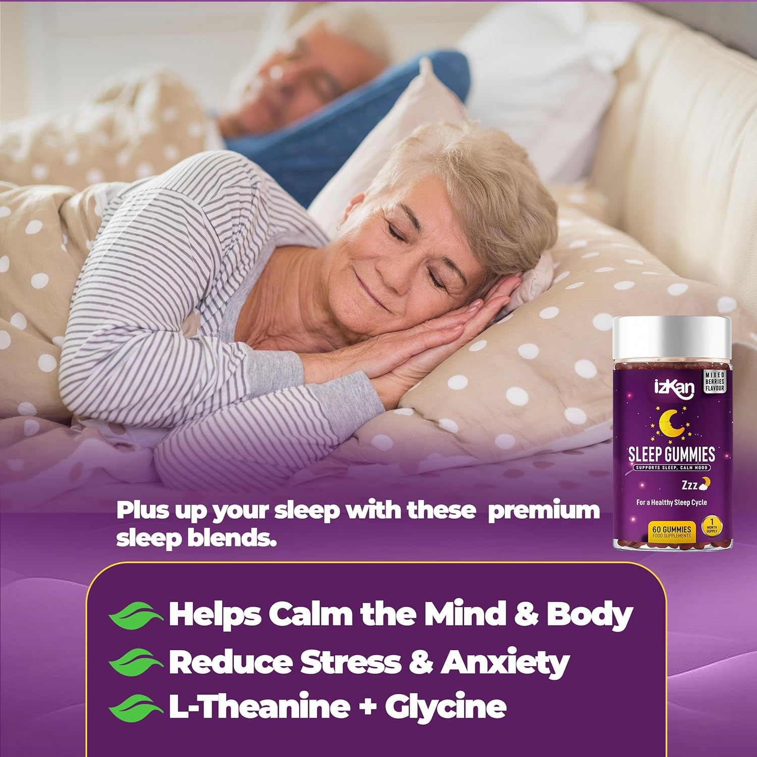 Pro Sleep Gummies for Adults with Magnesium, L-Theanine, 5 HTP, Valerian Root, Passionflower Extract, Glycine, Chewable Sleep Supplement |Bed Time Aid| |Calm Mood| Vegan 60 Gummies |Berries Flavour| (1) image number 4