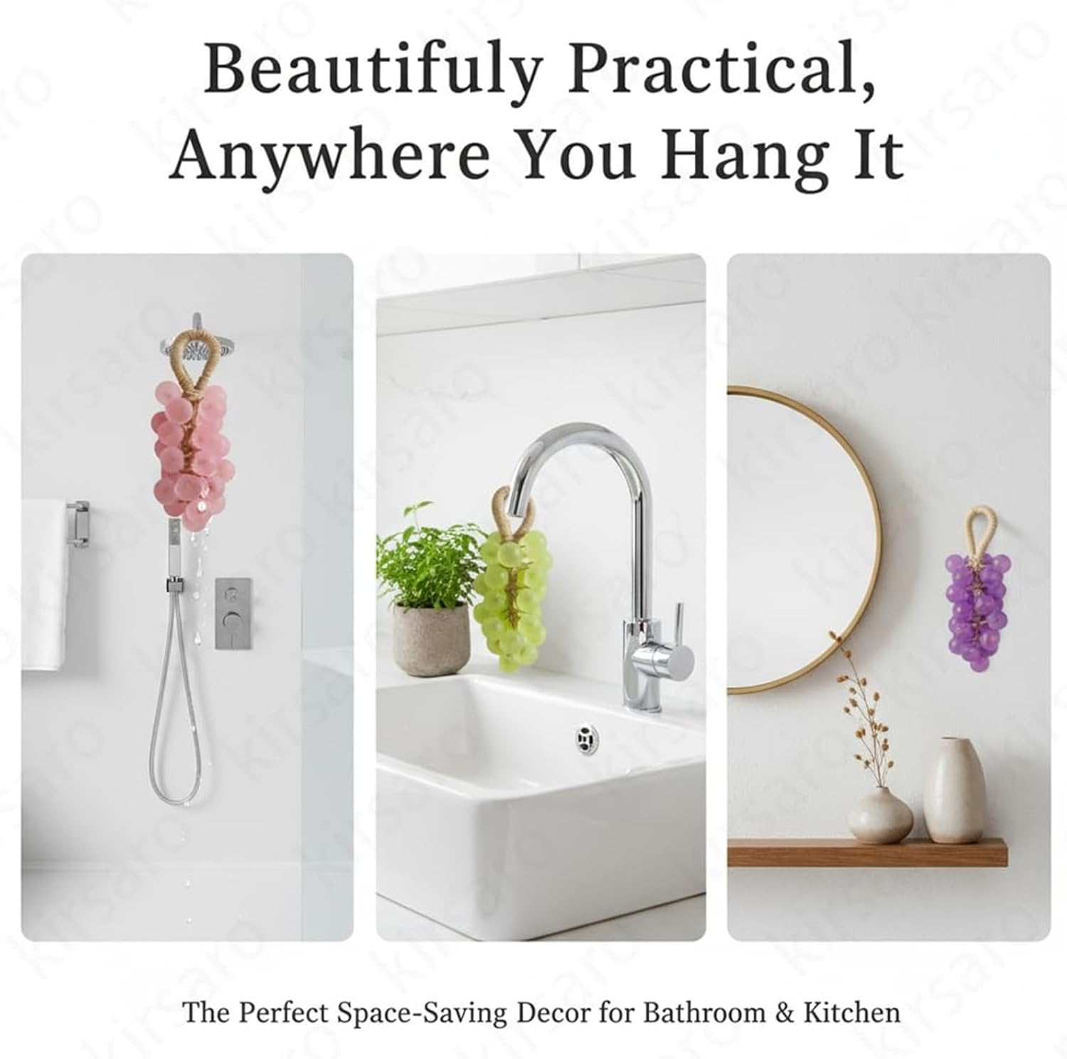 Grape Soap on a Rope, Handmade Crystal Grape Soap Gentle Cleansing, for Body, Hand＆Face Cleanser for Soft, Smooth Skin, Fresh Air(Greentea) image number 6