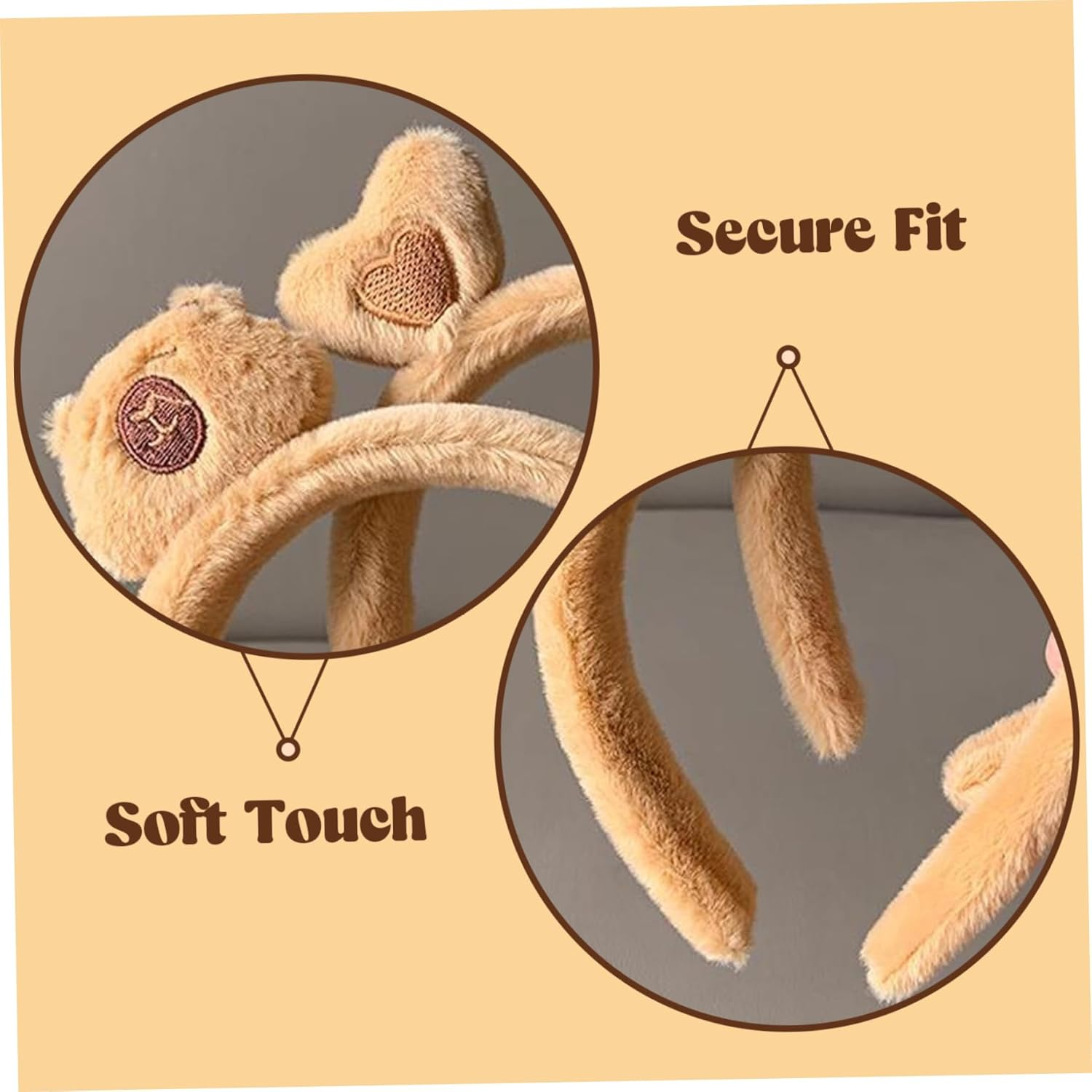 Plush Headband Capybara Style Cute Animal Headbands for Washing Face Elastic Soft Hair Accessory for Women Girls Style2 image number 5