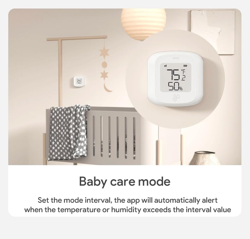 Uantii Smart Temperature Humidity Sensor Tuya Zigbee Indoor Thermometer Hygrometer Compatible with Alexa Works with Google Home, Hub Needed (Zigbee 1Pcs) image number 5