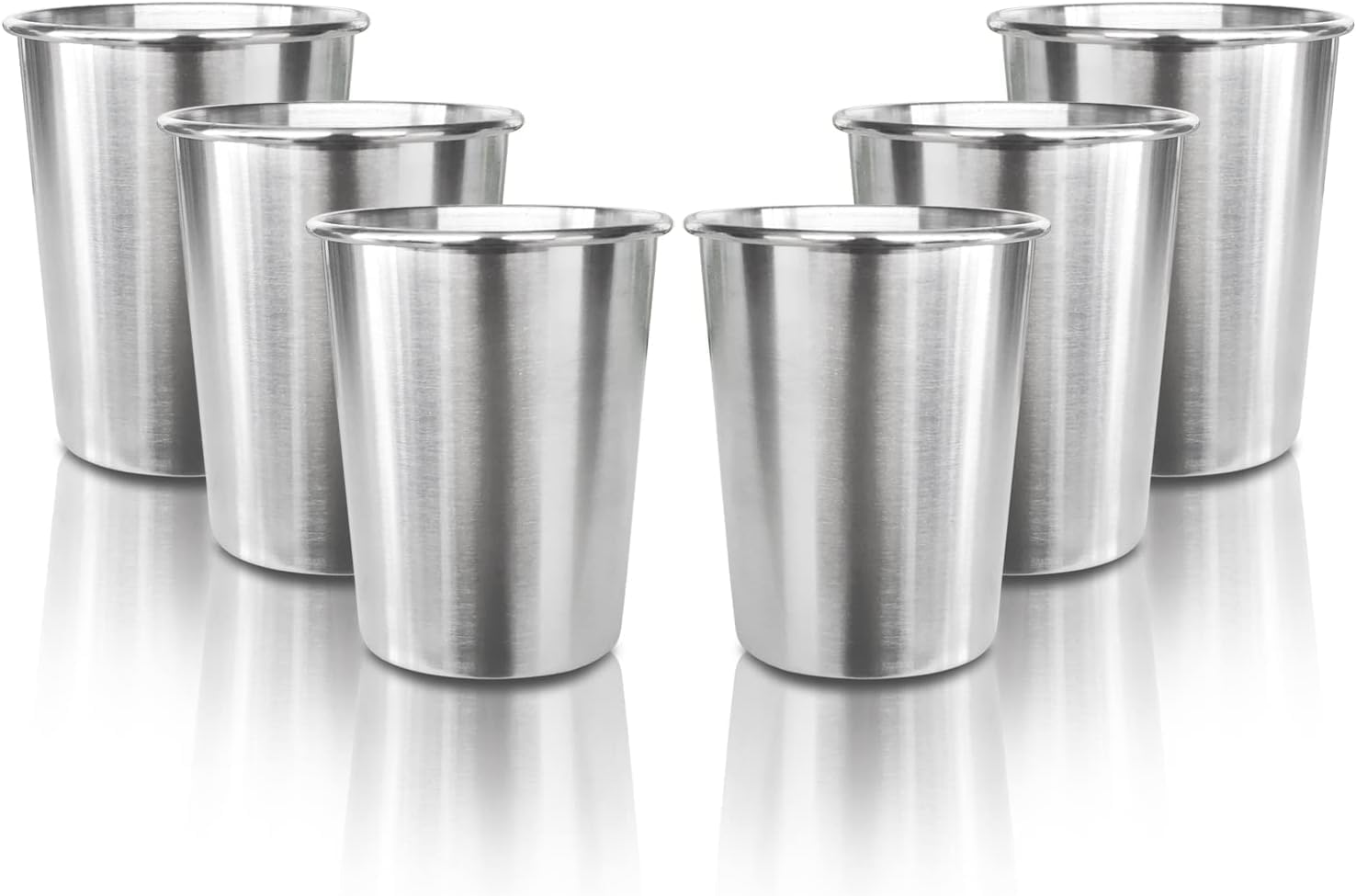 6 Pack 8 Oz Stainless Steel Kids Cups, Children'S Pint Cups, Stackable Metal Cups, Shatterproof Drinking Glasses image number 1