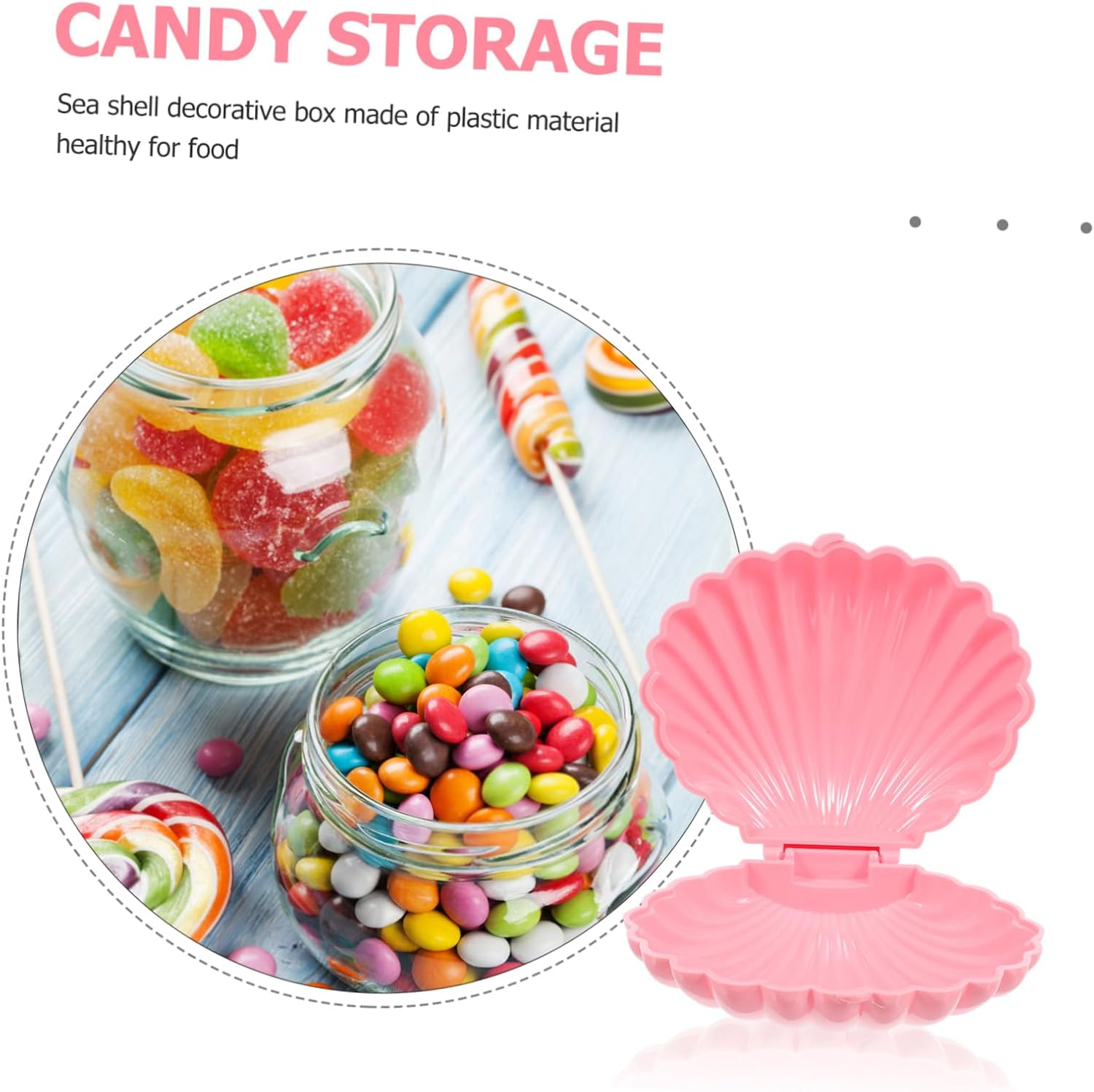TOPPERFUN Candy Snack Box Sea Shell Boxes Plastic Seashells for Jewelry Storage Party Favors for Wedding Birthday Shower - Pink image number 4