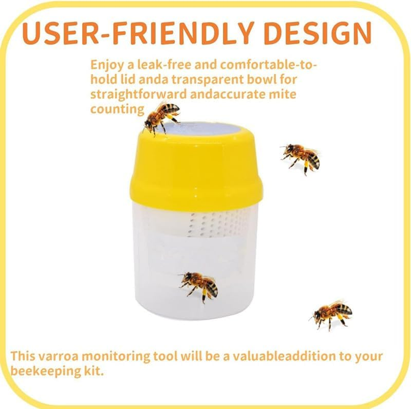 WADY Beekeeper Beehive Essential Tool Kit with Varroa Mite Shaker, Beekeeping Supplies for Hive Management & Pest Control, Professional Beekeeping Equipment for Beginners & Experts (Yellow)