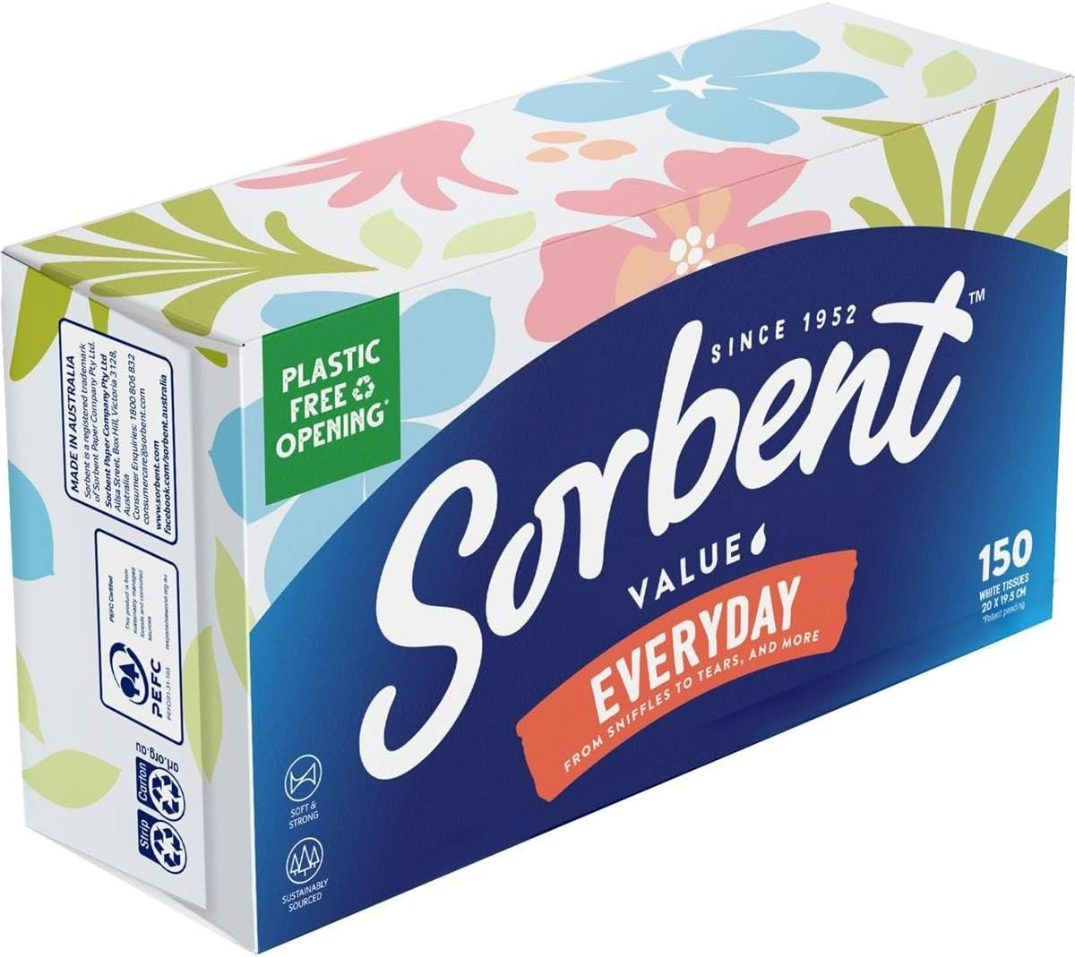 Sorbent Everyday Facial Tissues, White (150-Sheets) image number 2