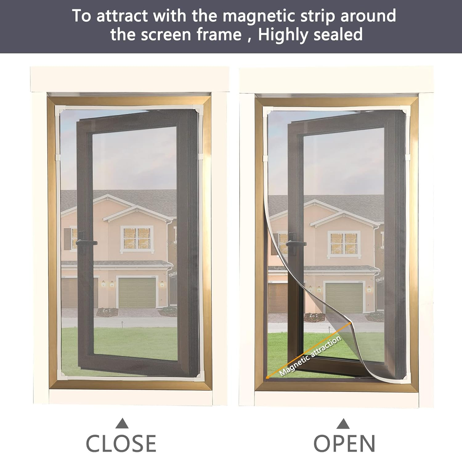 DIY Adjustable Magnetic Window Screen Max 56"X35"(143X89Cm) Fits Magnet Screen Mesh Easy Installation White Frame High Density Mesh image number 6