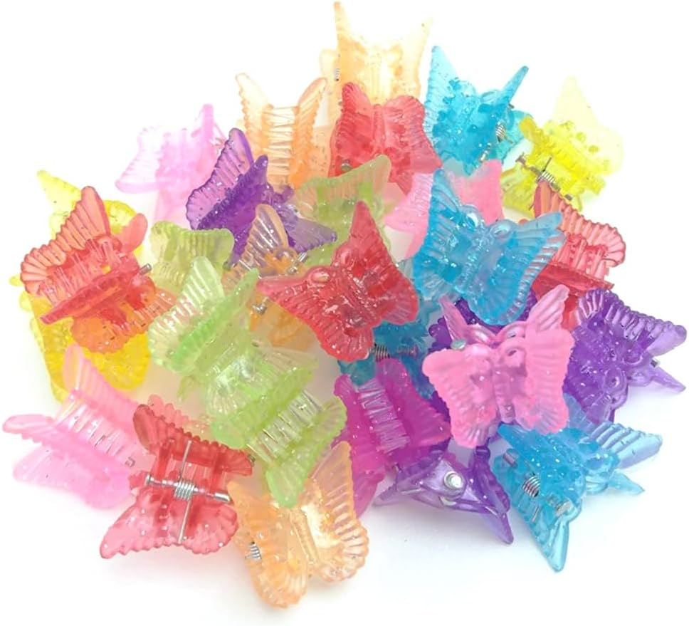 HQR Pack of 30 Women'S Small Non-Slip Hair Clips, Mini Hair Clips, Butterfly Hair Clips, Cute Hair Clips, Small Decorative Hair Clips, Wedding Hair Clips image number 1