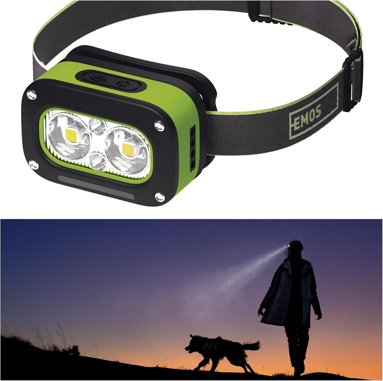 EMOS - Rechargeable Headlamp with Motion Sensor and 5 Light Modes - Brightness 175Lm, Beam Range 50M, Light Duration 4.5 H - Weatherproof, Shock Resistant - Li-Pole Battery 800Mah - Outdoor - Black image number 5