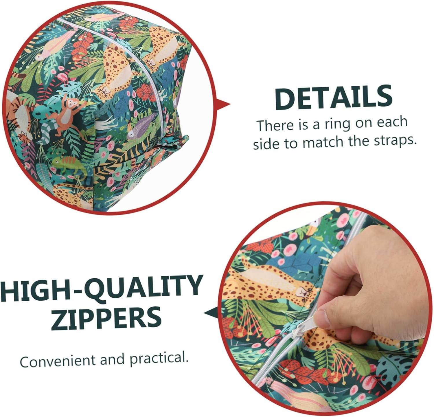 UPKOCH Multi-Purpose Diaper Storage Bag Wet Bag for Cloth Diapers Easy to Use - White image number 5