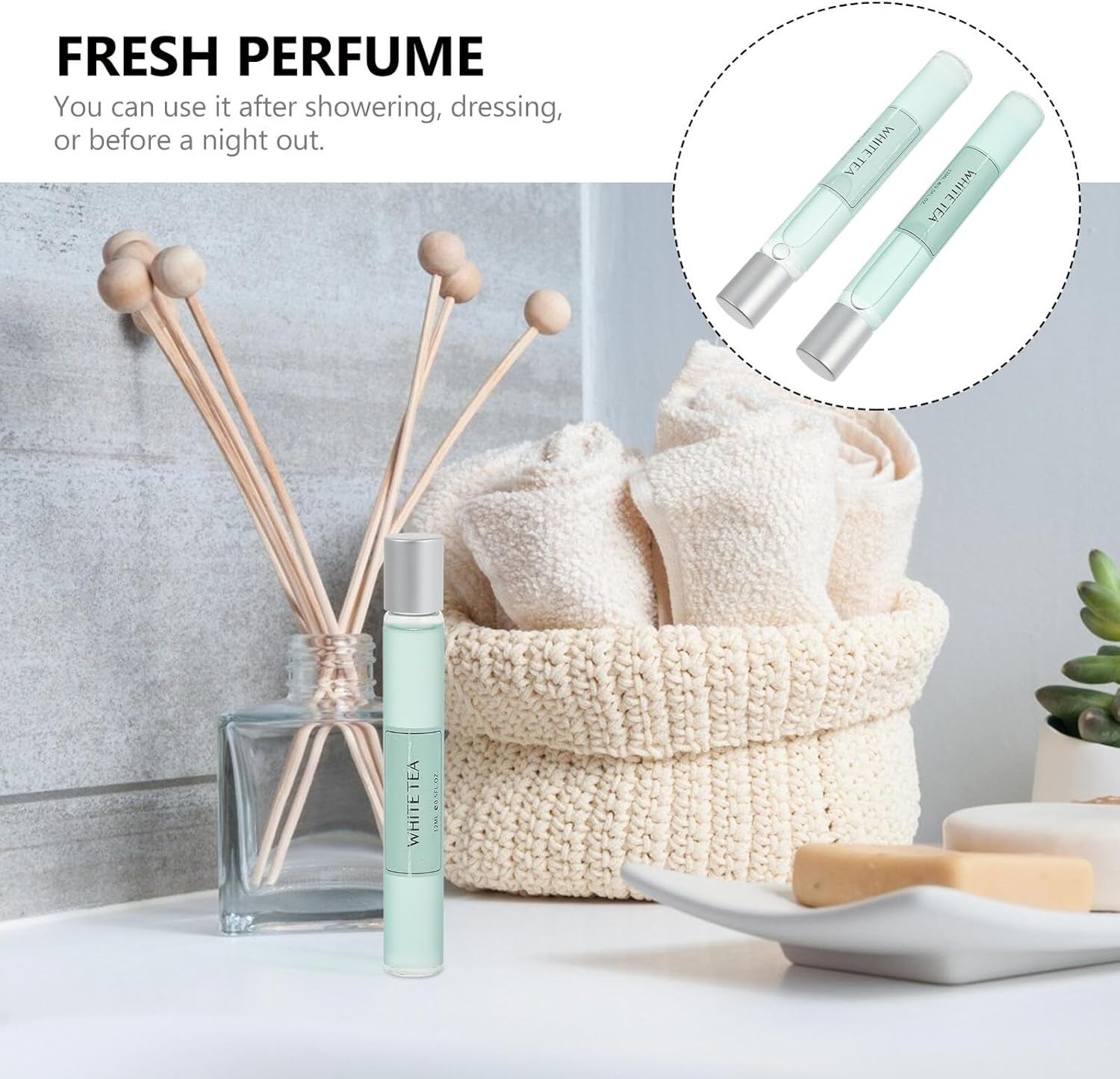 OKUMEYR 2Pcs Portable White Tea Perfume for Women and Men Daily Fragrance Safe and Lightweight Scent for Charming Appeal the Go image number 5