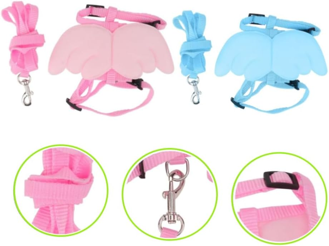 GYWHOOFT 2 Sets Rabbit Harness and Leash, Rabbit Leash Cat Escape Leash Bunny Traction Rope Travel Vest Rope Leash Pet Walking Rabbit Rope Travel Dog Harness Rabbit Traction Strap Puppy Harness