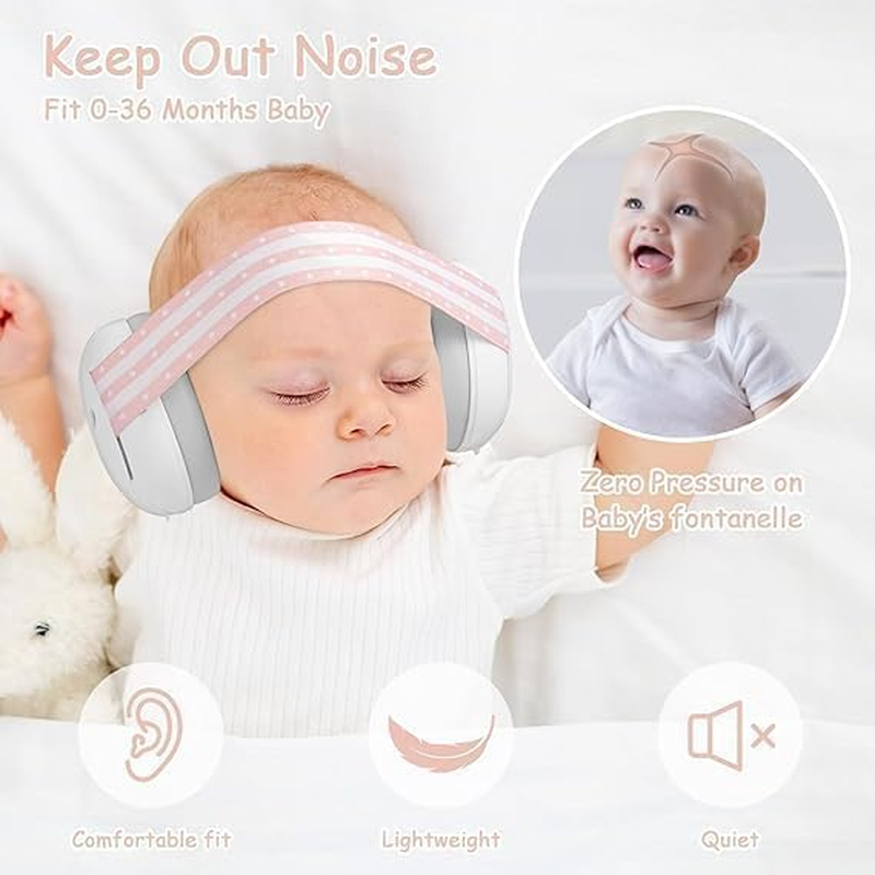 Baby Ear Muffs Noise Protection (0-36 Months) - Adjustable Noise Cancelling Headphones for Infants, Sleep, Travel & Loud Events - Soft, Bpa-Free Hearing Protection with 25Db Reduction image number 4