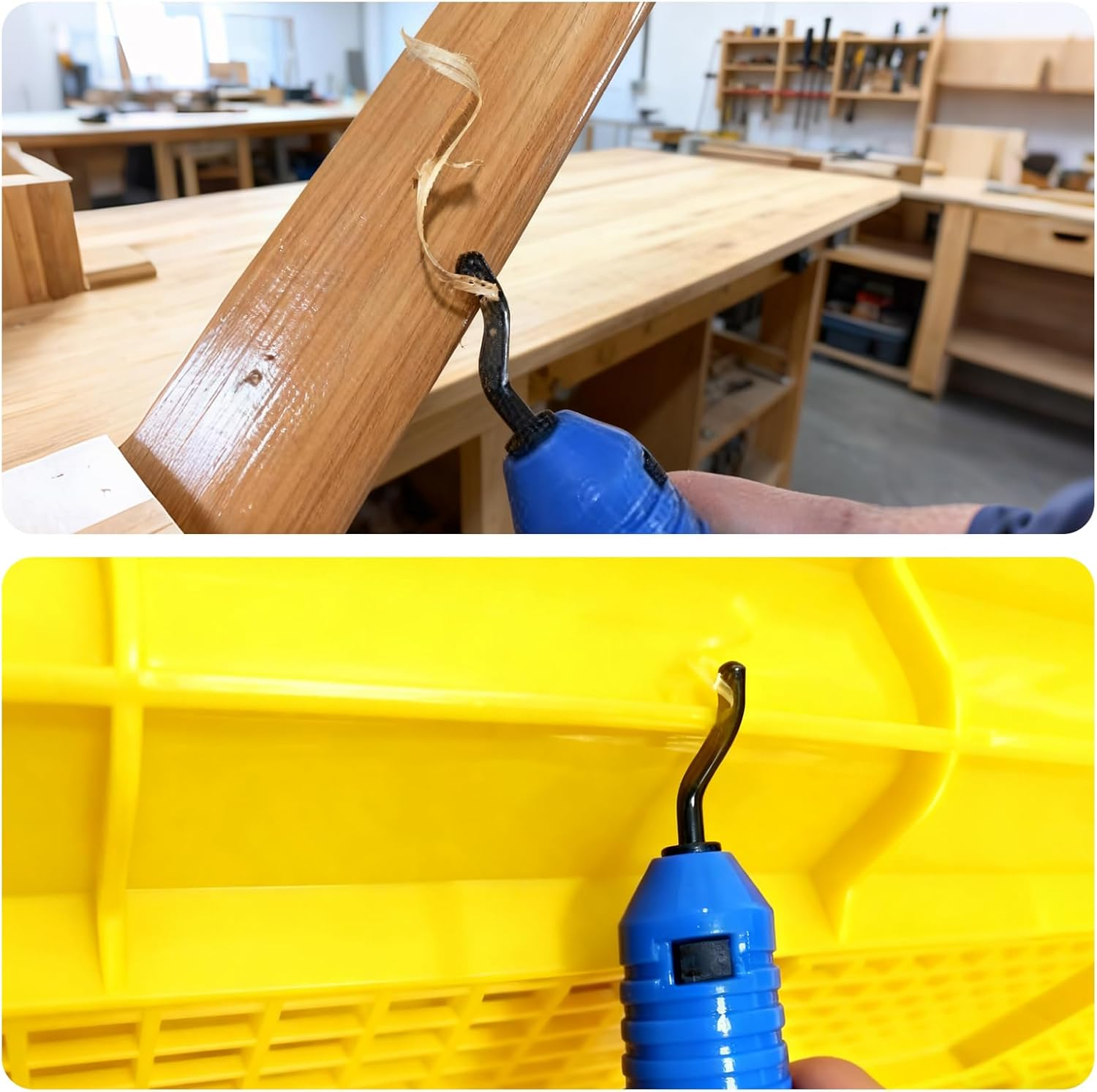 12Pcs Deburring Tool Kit, Manual Large and Small Deburring Tools, with 10 High-Speed Steel Rotating Replacement Blades, for Metal, Aluminum, Copper, Iron, Plastic Pipes, Resin, Pvc Materials