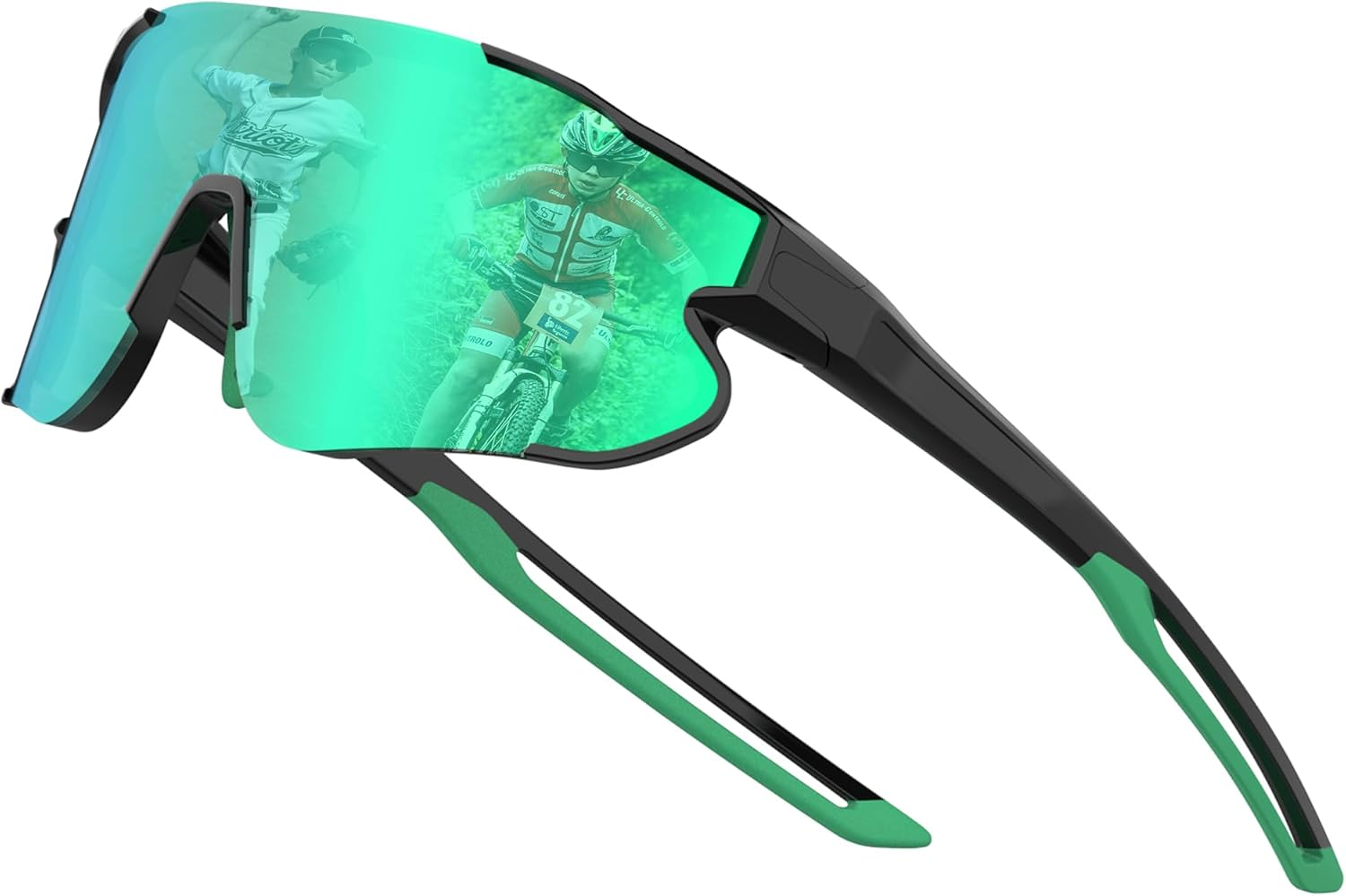 ATTCL Kids Teens Baseball Sunglasses: Sports Lightweight UV400 Protection Sun Glasses for Boys Girls Cycling Glasses Bike Goggles XQ548