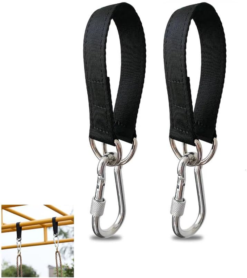 2 Pack Tree Swing Straps Hanging Kit 50Cm 400Lbs Heavy Duty Belt with Safer Lock Snap Hook Clip Carabiner Connector for Hammock Punching Bag Swings Chair Seat Gym Bar Handle Cable Outdoor image number 5