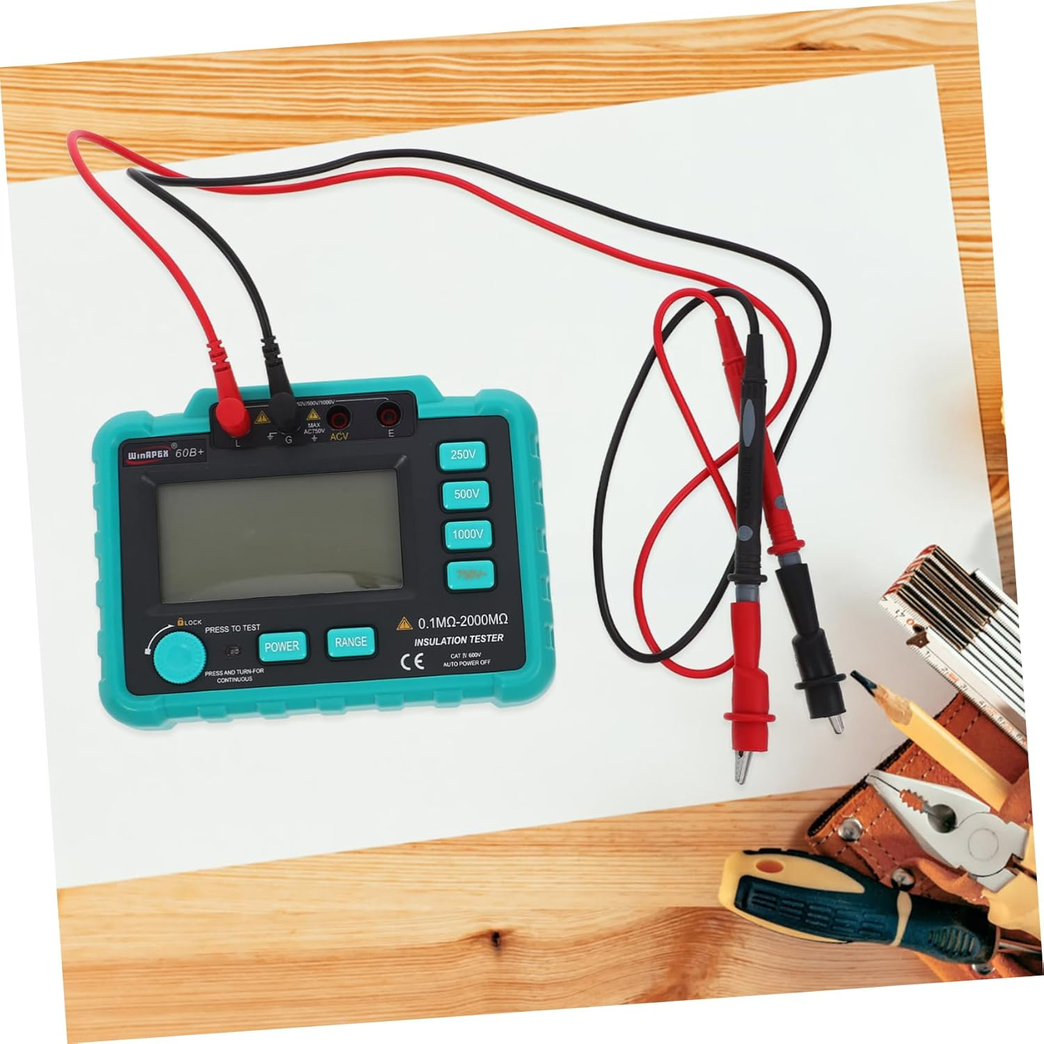 ULTECHNOVO LCD Display Megohmmeter Electronic Megohmmeter Insulation Tester for Automotive image number 3