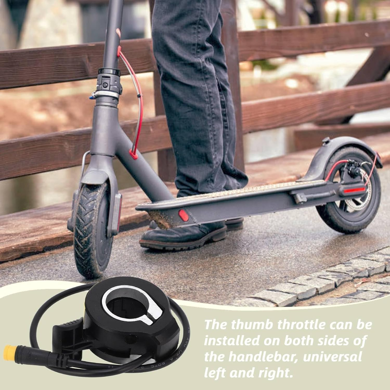 Ebike Scooter Thumb Throttle, Folding Electric Scooter Throttle, Ebike Thumb Throttle 3 Pin Male Plug, Waterproof Electric Scooter Throttle for Electric Scooter or E Bike Riding image number 2