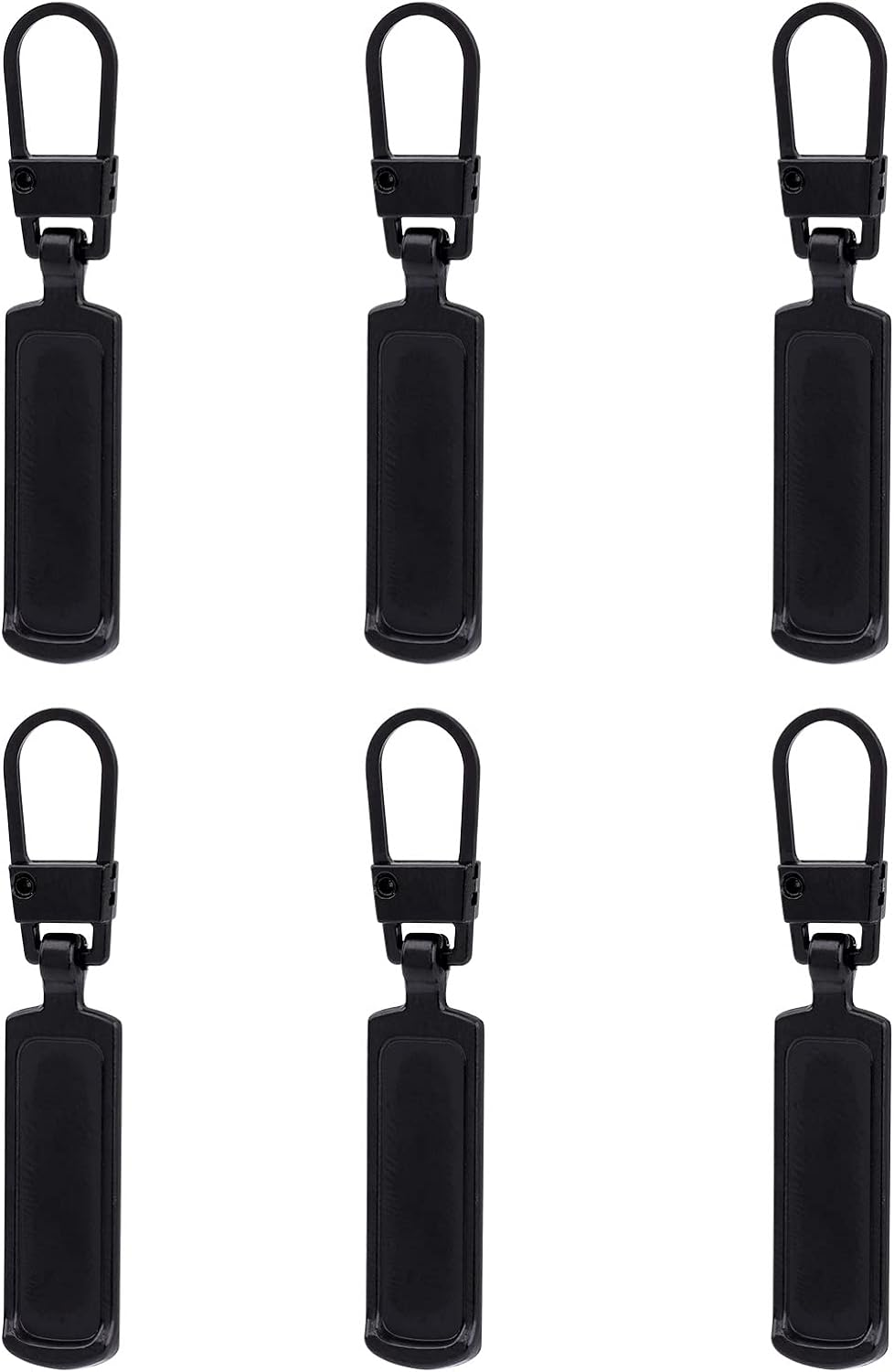 TOYMIS 6Pcs Zipper Pull Replacement, Zipper Pulls Detachable Metal Zipper Pull Repair Kit for Clothes Jacket Pants Jeans Luggage Suitcase Purse Handbag (Black)