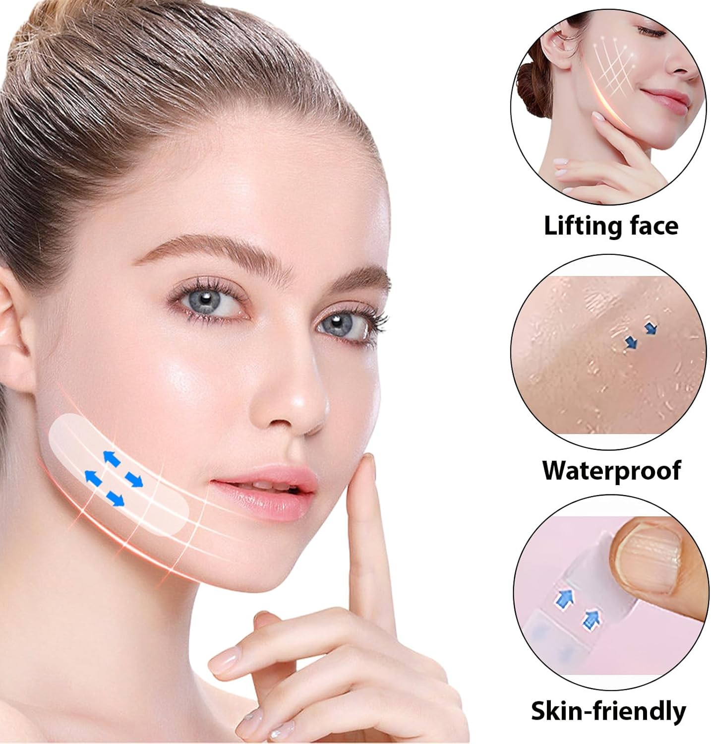 120 Pcs Face Lift Tape, Invisible Wrinkle Patches Face Tape, Comfortable Forehead Wrinkle Patches, Suitable for Facial Wrinkle Smoothing, Instant Lift, Daily Use Special Occasions image number 5