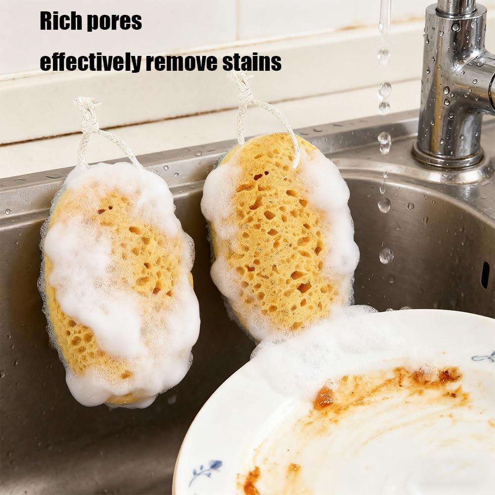 Body Bath Sponge for Adults, 2Pcs Large Shower Sponge for Women Men, Soft Honeycomb Natural Spon-Ge, Exfoliating Deep Cleaning Bathroom Bathing Body Sponges for Sensitive Skin image number 1