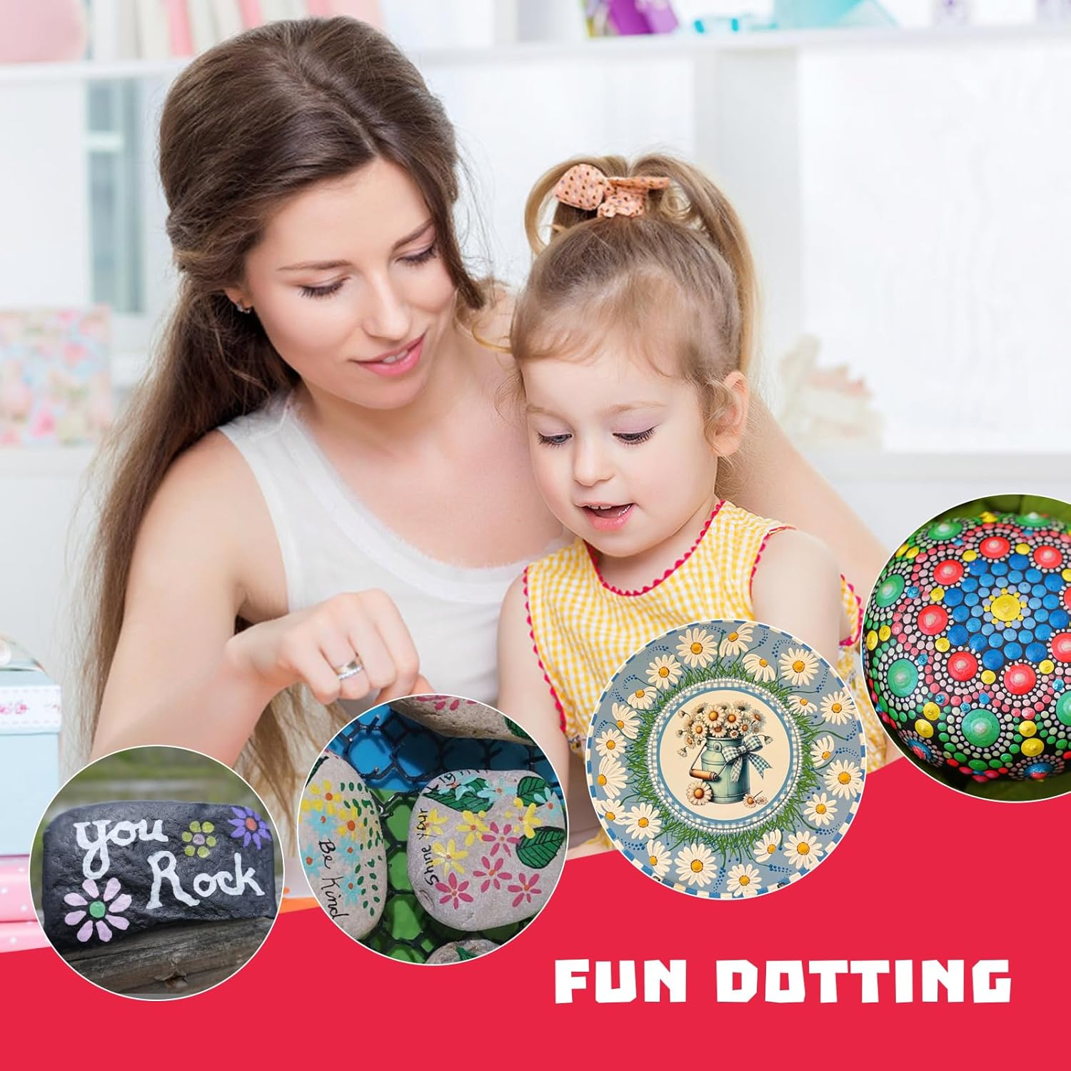 Flower Petal Dotting Tools for Painting Mandalas, 20 Shapes Dotting Pens, Shapes of Various Oval, Teardrop, Petals, Dot Painting Pen for Craft, Embossing Dot Tool for Painting Rocks, 10 Pens image number 5