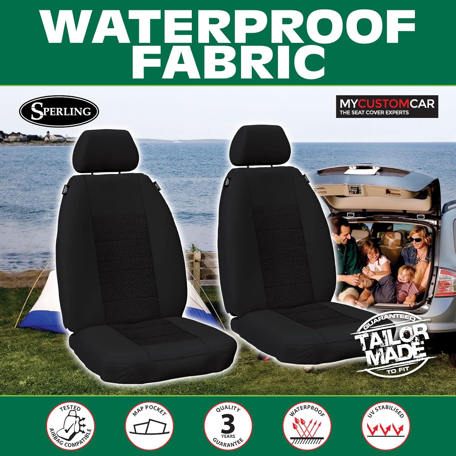 For Subaru Impreza Hatch Sedan 2012-2023 Waterproof Fabric Frt Seat Cover