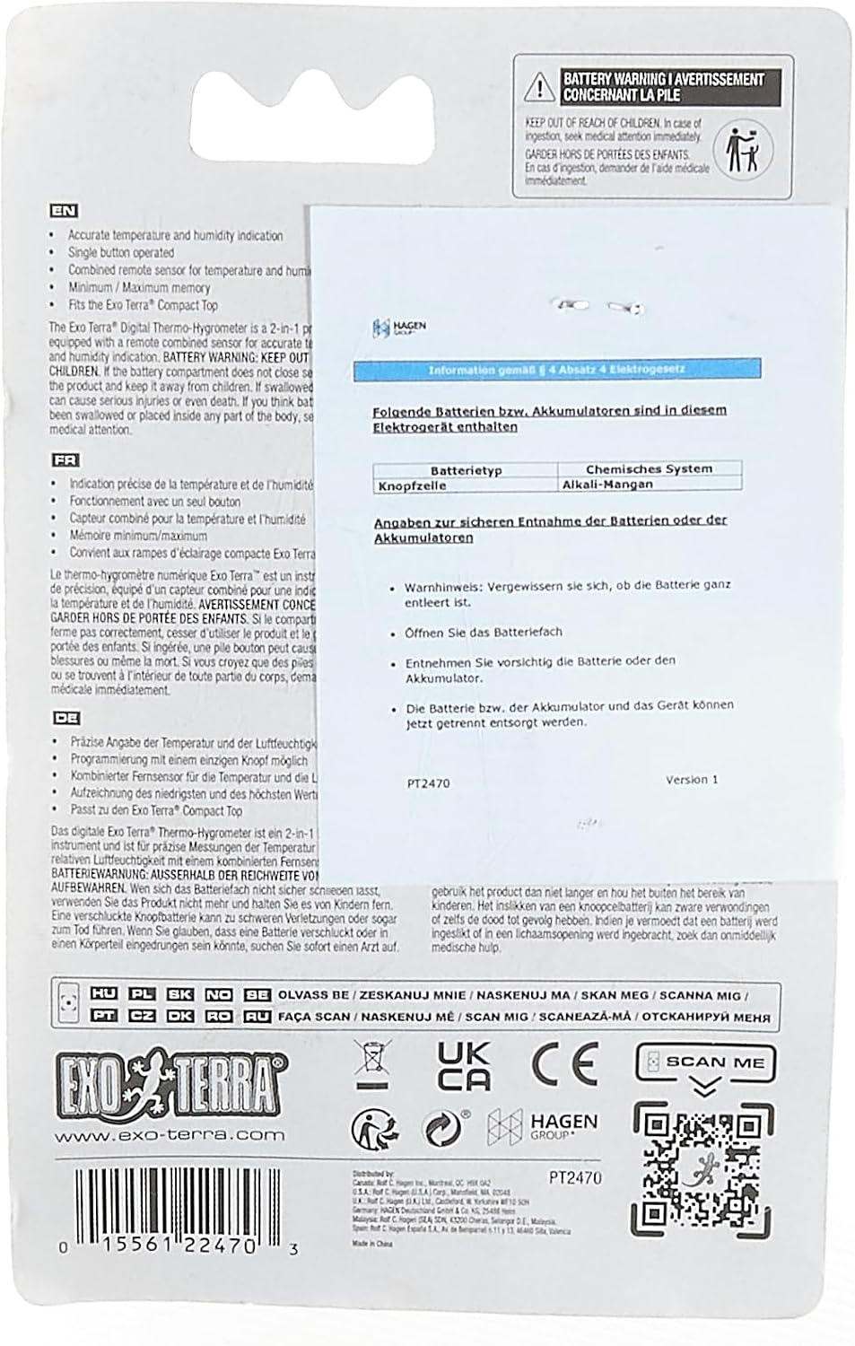 Exo Terra LED Rept-O-Meter Digital Combination Thermometer/Hygrometer image number 1