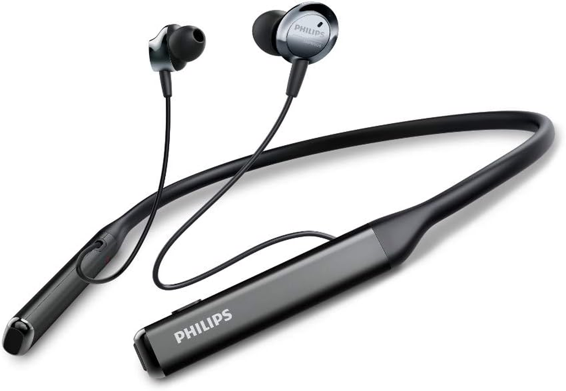 Philips Active Noise Canceling, Wireless, In-Ear, Voice Assistance, up to 14Hours Play Time, 12.2Mm Neodymium Drivers, Neckband (TAPN505BK) image number 1