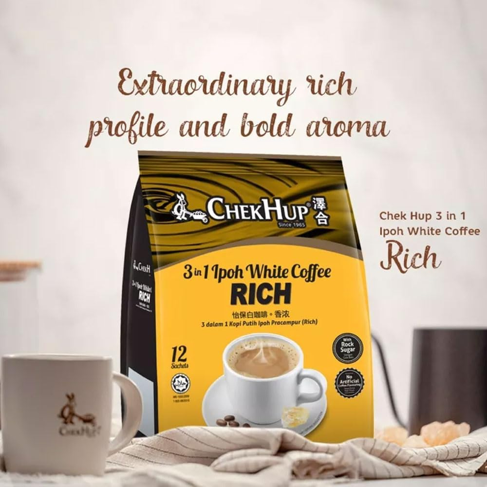 Chek Hup 3 in 1 White Coffee Rich 40G*12 Sachets image number 5