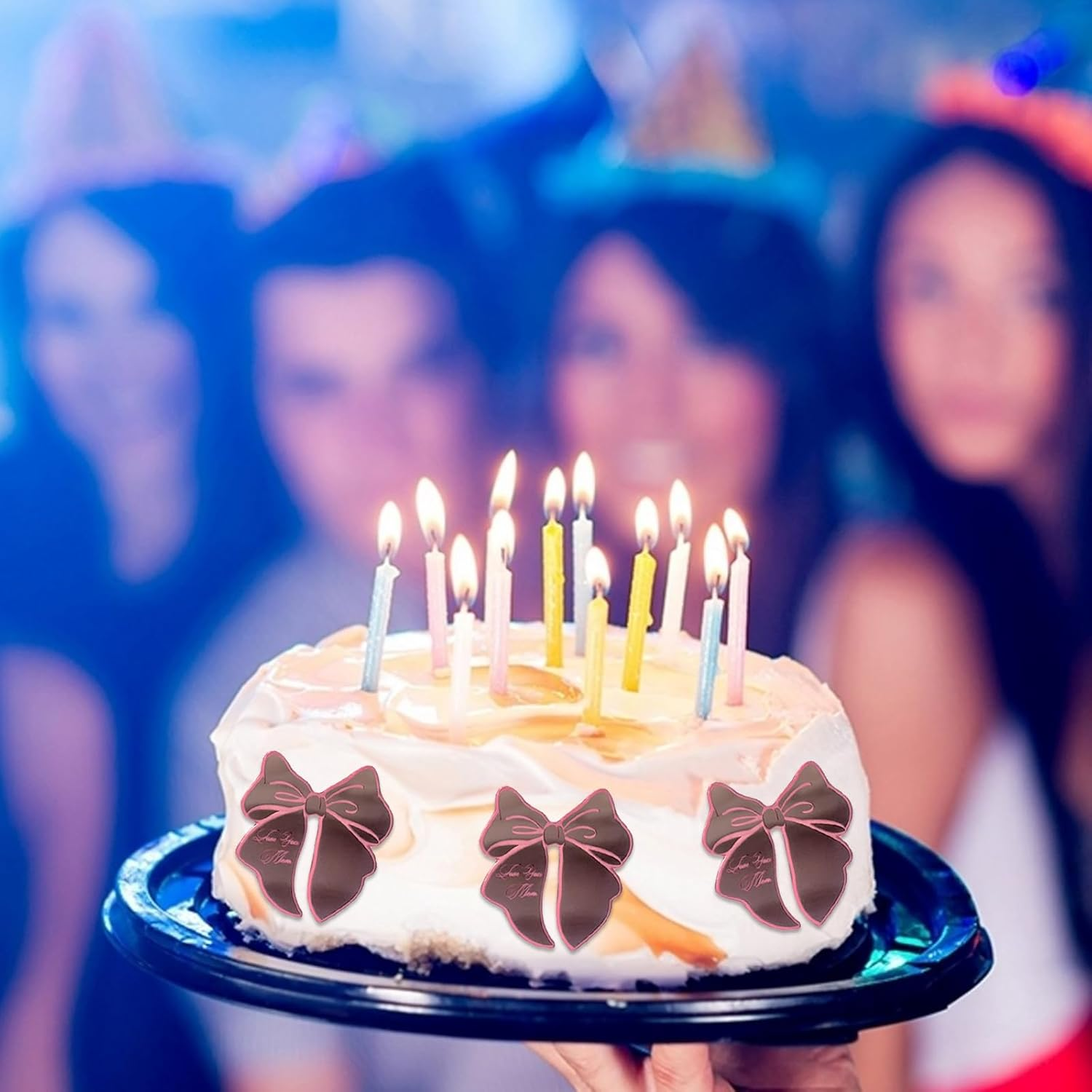 20 Pcs Bow Cupcake Toppers Cute Golden Acrylic Dessert for Children'S Birthday Wedding DIY Art Party Cake Decoration Supplies (Rose Gold) image number 5