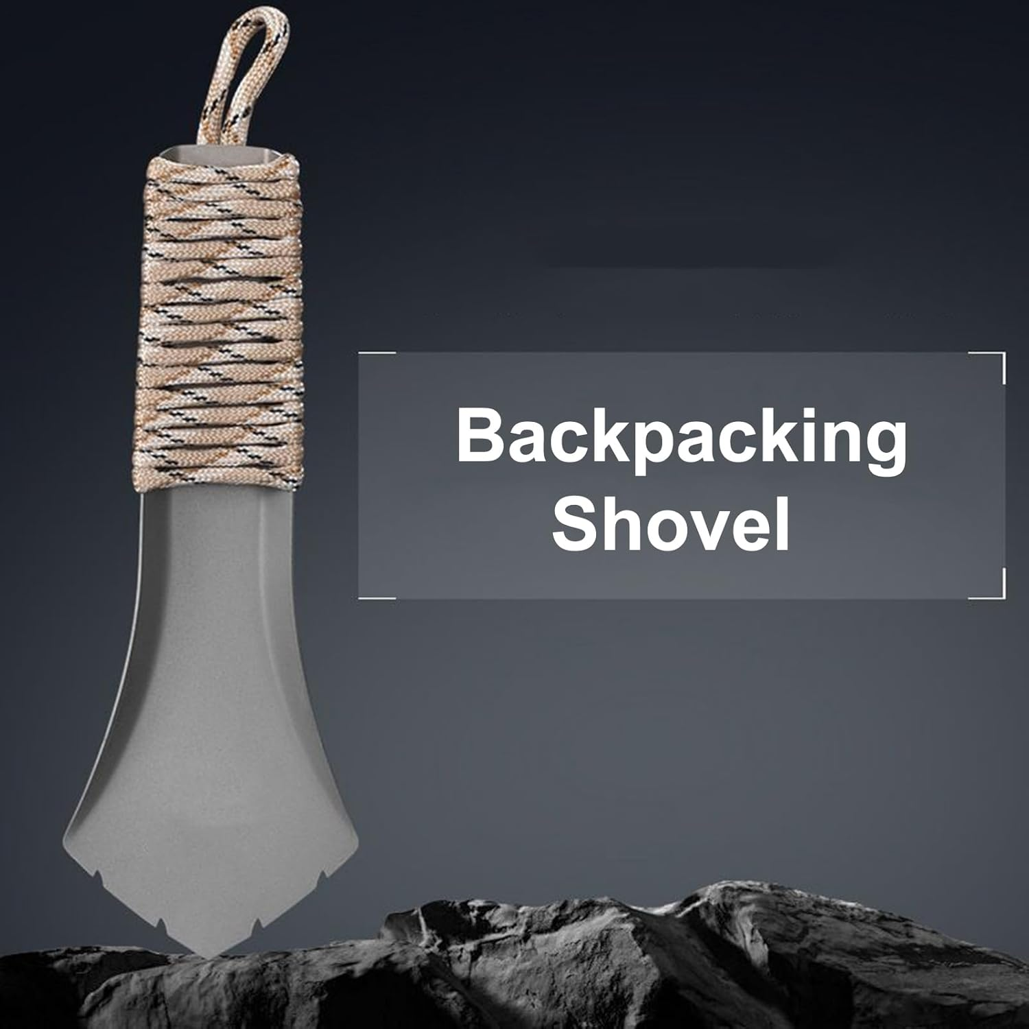 SVCEQZE Backpacking Shovel | Portable Titanium Alloy Camping Poop Shovel,Lightweight Outdoor Survival Supplies for Husband Wife Family Son Daughter Teens Boys Girls Men Youth Friends image number 1