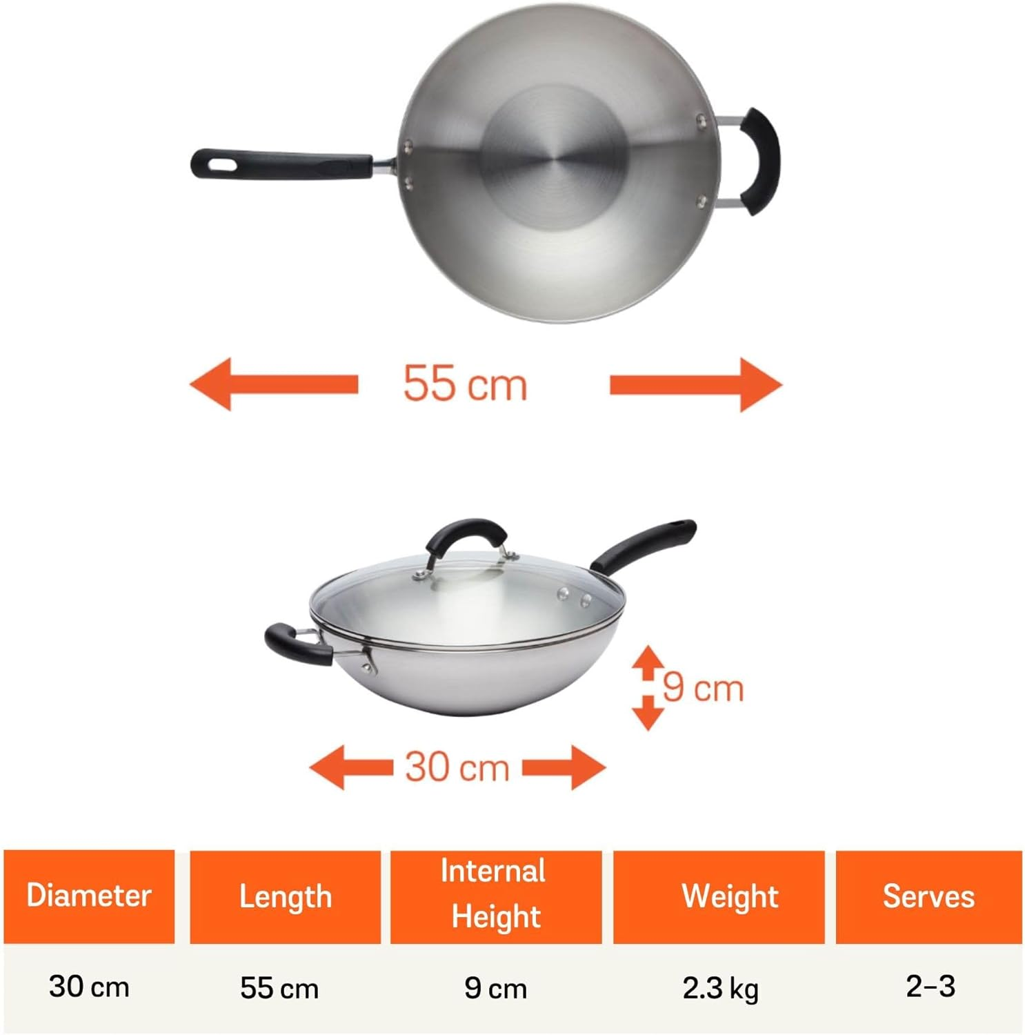 Meyer Centennial Stainless Steel 30Cm Covered Stirfry Pan, Induction Compatible, Dishwasher & Oven Safe, Tri-Ply Base, Fast Heating, Scratch Resistant, Silver image number 3