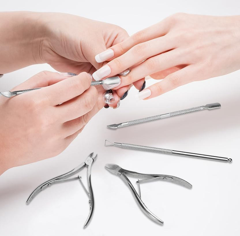 LELE LIFE 9PCS Cuticle Trimmer Cuticle Remover Cuticle Pusher, Stainless Steel Professional Pedicure Manicure Tools Cuticle Nippers Cutter Clippers Kit for Finger and Toe Nail image number 5