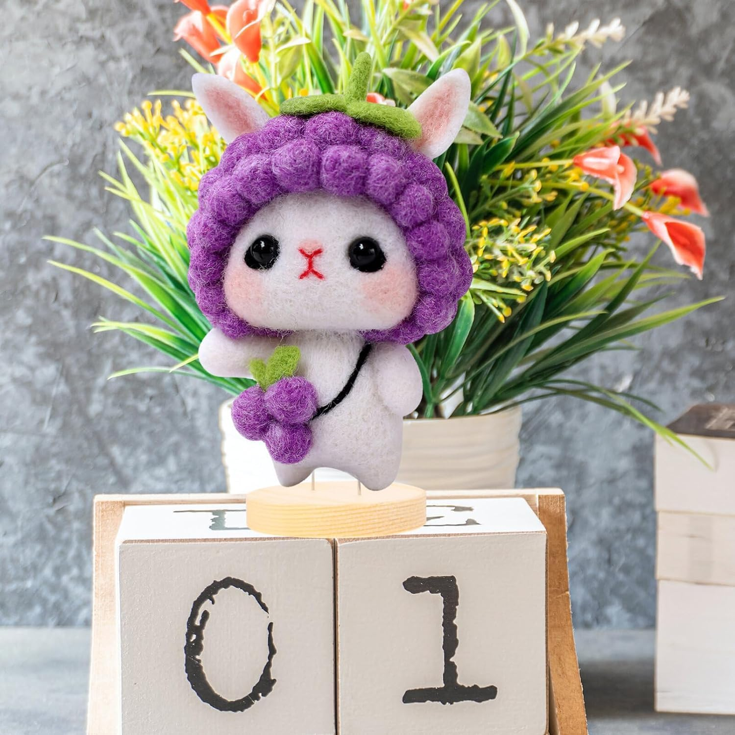 6Pcs Doll Stand Felting Doll Display Holder with Wooden Base Crochet Doll Stand Needle Display Rack Double Steel Needle Rag Doll Holder for Doll Accessories Support Bracket/53 image number 3