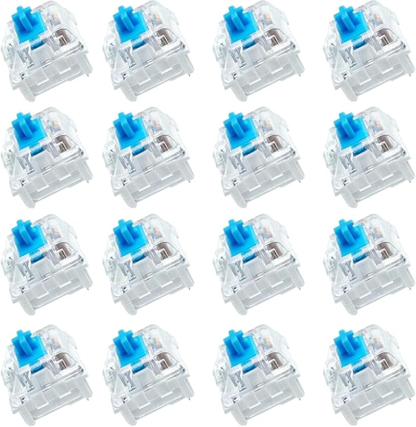 20 PCS Blue Switch Replacement 3 PIN Blue Mechanical Keyboard Dustproof Keyboard Switch, Switches Clicky Accurate Typing for Mechanical Gaming Keyboard image number 2