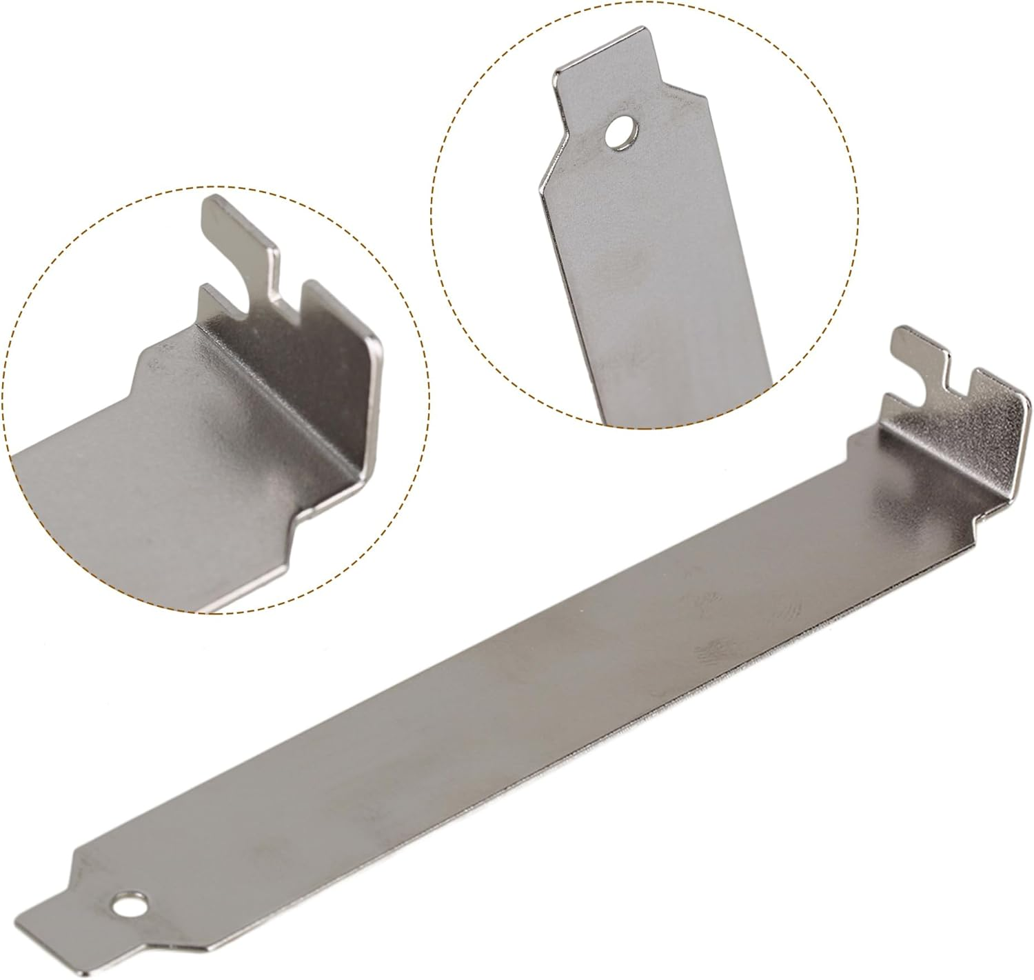 RDEXP 12X2Cm Silver Stainless Steel Computer Case Rear Slot PCI Bracket Blank Filler Cover Plate Flat Section with Screw Set of 10 image number 6