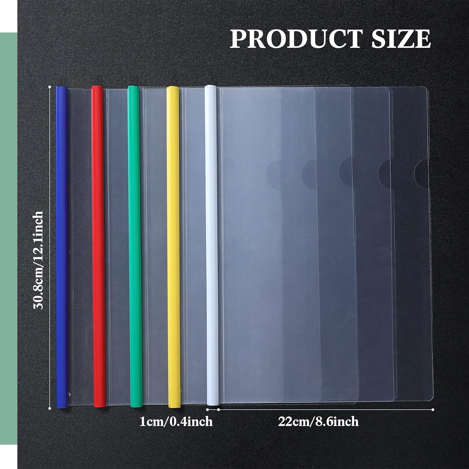 100 Pcs Clear Report Covers with Sliding Bar Clear Presentation Binder Transparent Resume Folder with 5 Colors Slider Bars Plastic Report Folder for File Report Paper Book Resume Letter School Office image number 3