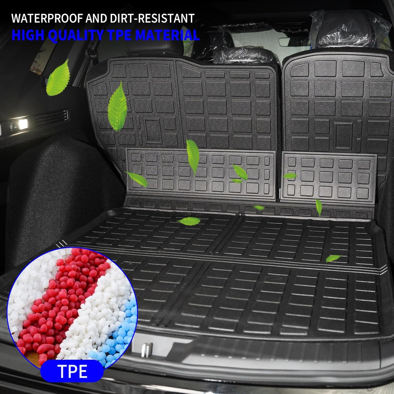 Rongtaod Cargo Mat Compatible with 2023 2024 2025 2026 Honda CRV (Include Hybrid) Cargo Liner Trunk Mat Back Seat Cover Protector Honda CR-V Accessories (Fit Upper Deck, Trunk Mat+Backrest Mats) image number 5