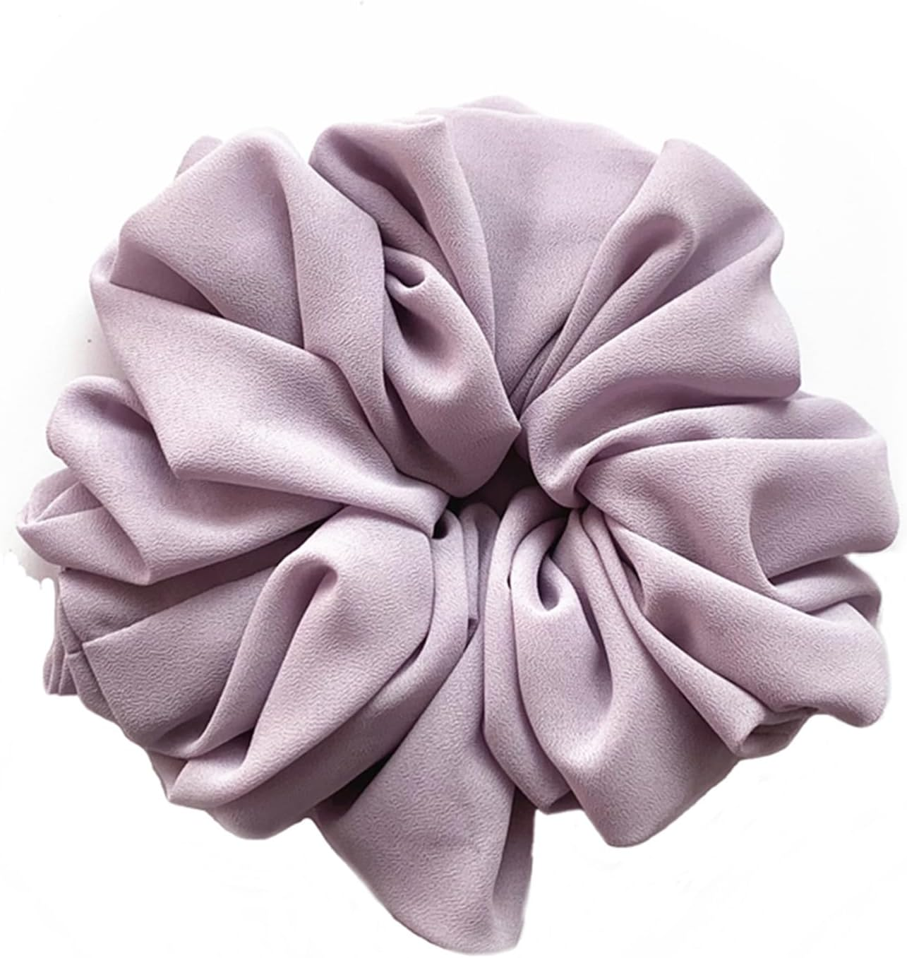 2Pcs Chiffon Scrunchy for Hair Elastic Hair Ties for Thick Hair No Damage Hair Elastics Ponytail Holder Women Chiffon Rubber Band Beautiful Hijab Scarf Hair Large Volumizing Scrunchie Head (Purple Black) image number 3