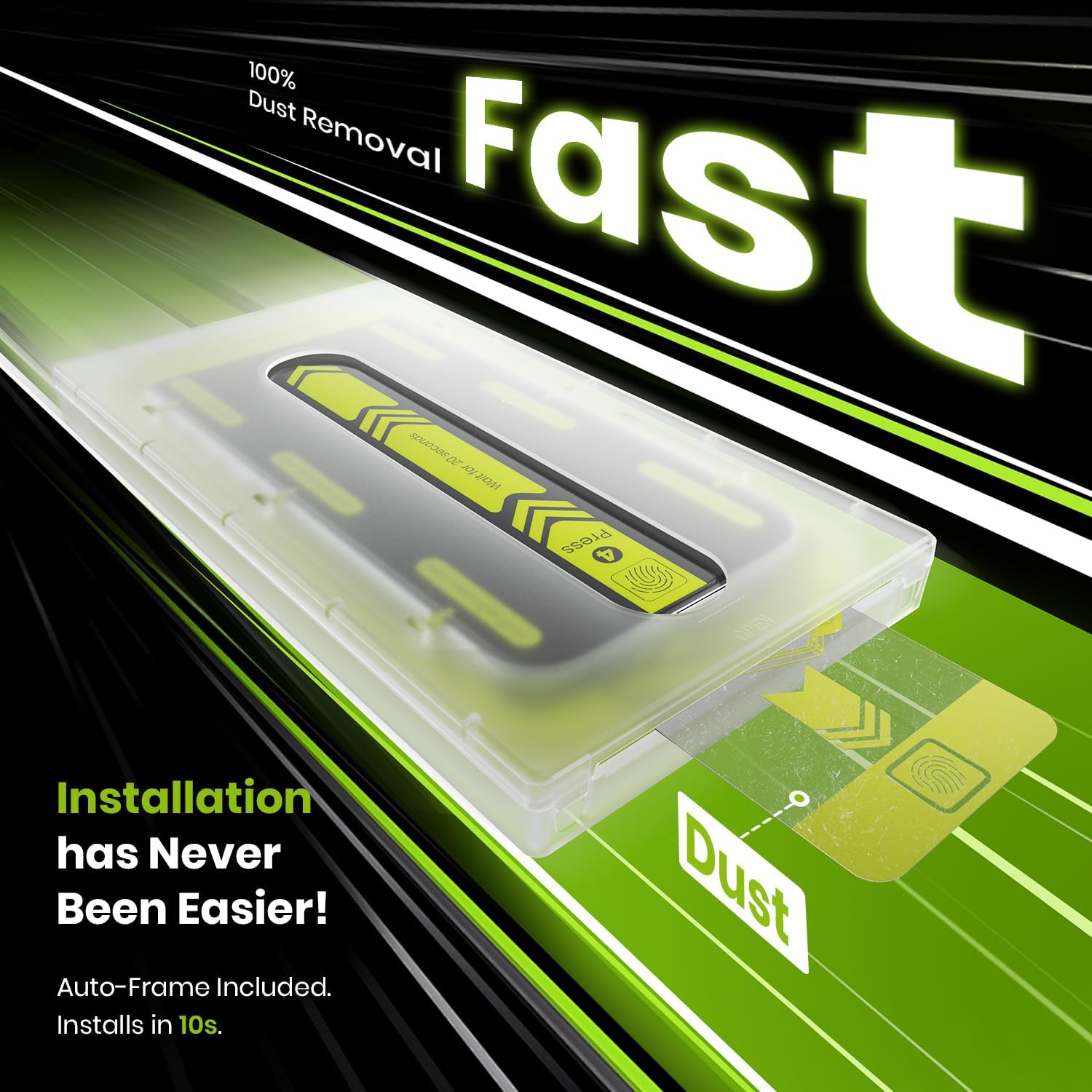 WSKEN for Iphone 17 Pro Screen Protector - [Auto-Dust Removal] [Top 9H+ Tempered Glass] 12FT Shatterproof Military Grade Diamond HD Durable Flim Easy Install Case Friendly, 2 Pack image number 2