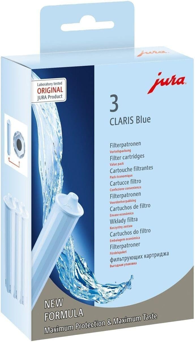 Filter Cartridge Claris Blue Water Filter Replacement for Jura Coffee Machines, 3-Pack